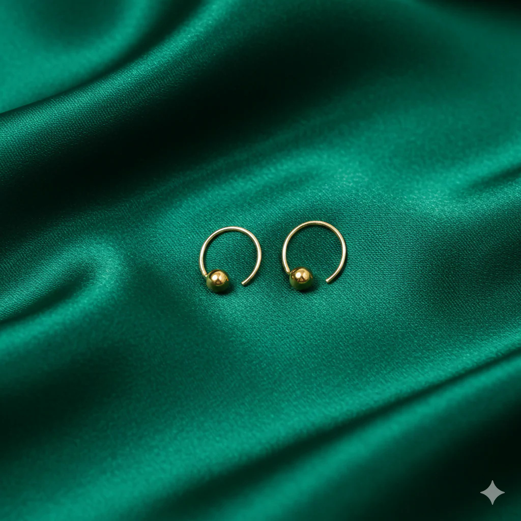Gold Open Hoop nosepin Laung Koka Nathni combo pack of 2 for women and girls - Image 2