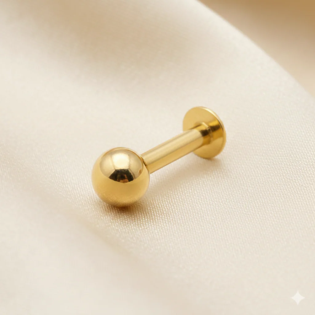Gold pated Back Nose Stud Laung Koka Nathni for women and girls - Image 2