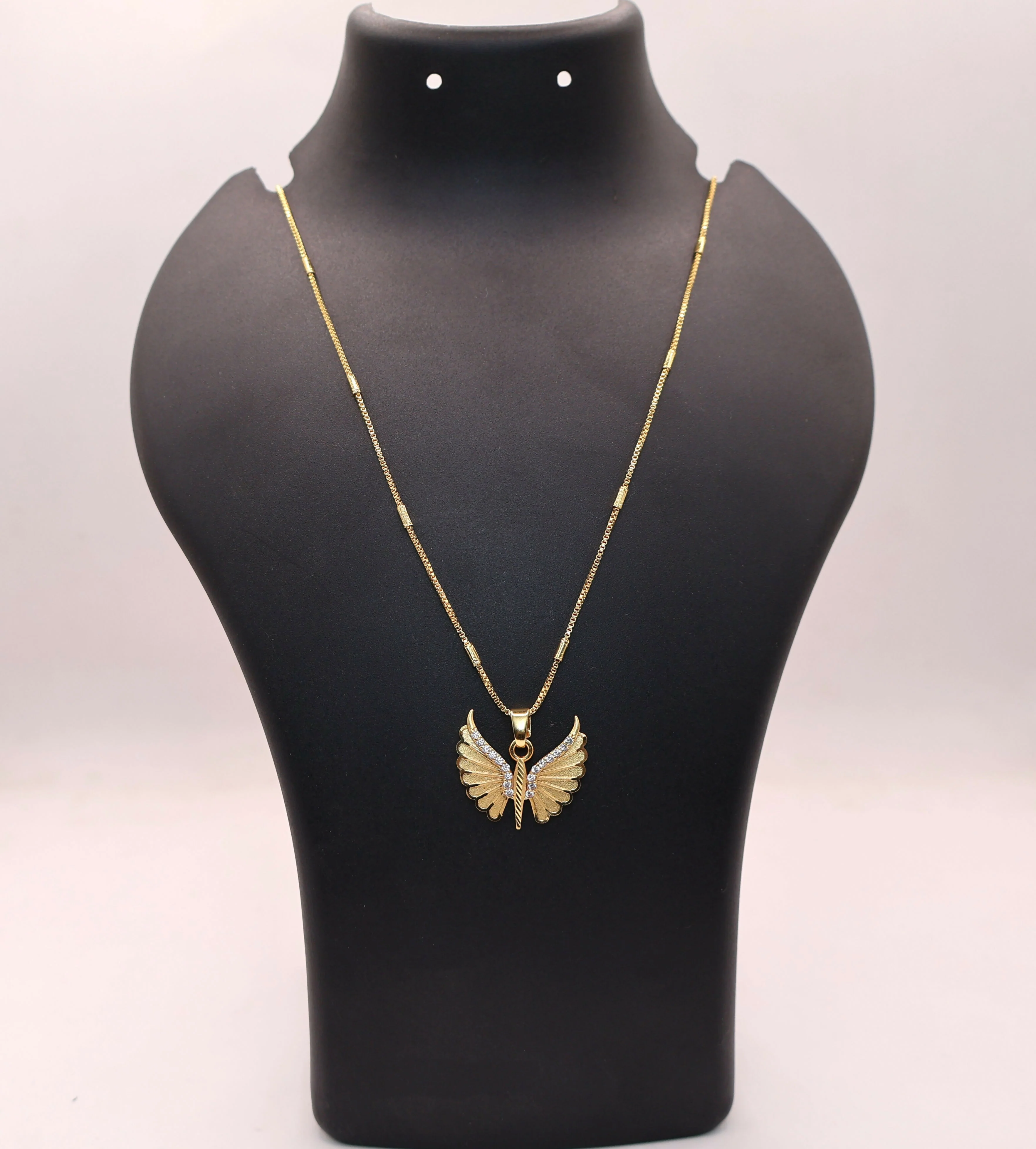 Gold Plated AD Butterfly Wing Pendant Necklace For women and girls - Image 3