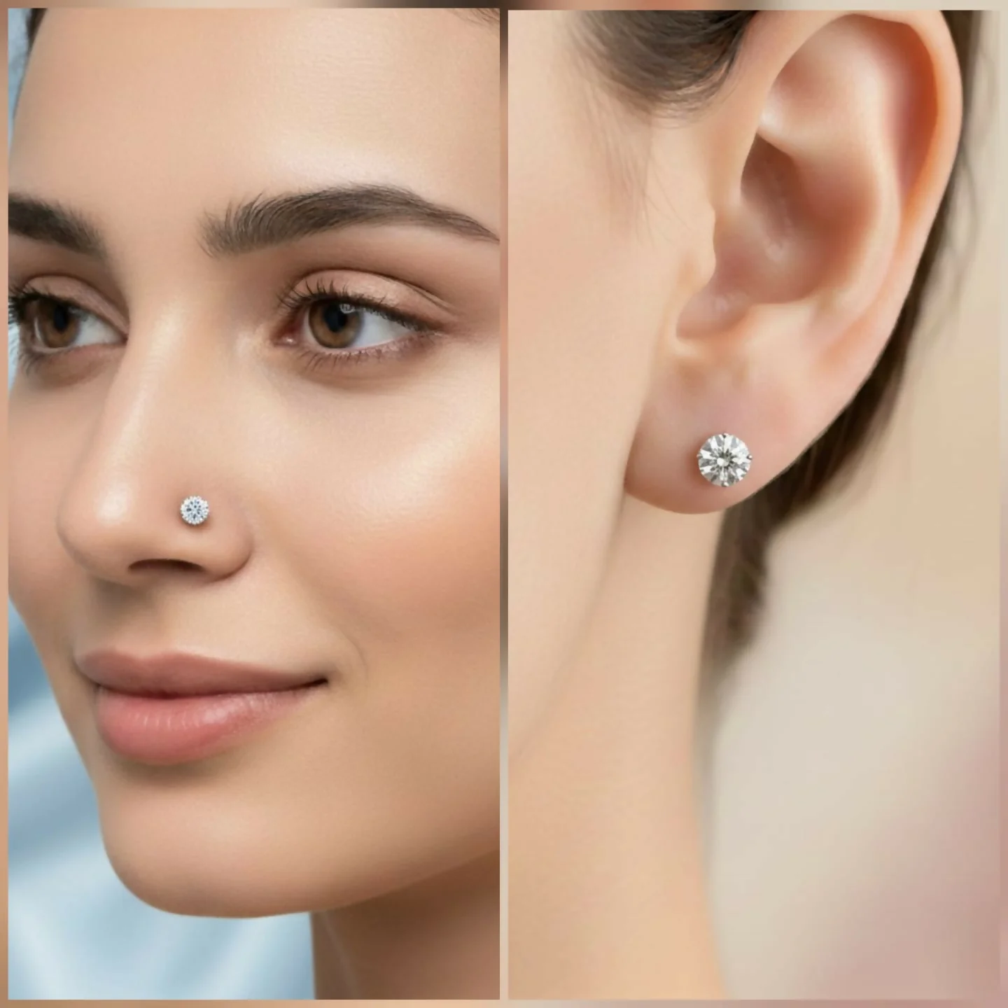 Gold Plated AD Diamond Stud Earring with Flat Back for women and girls - Image 4