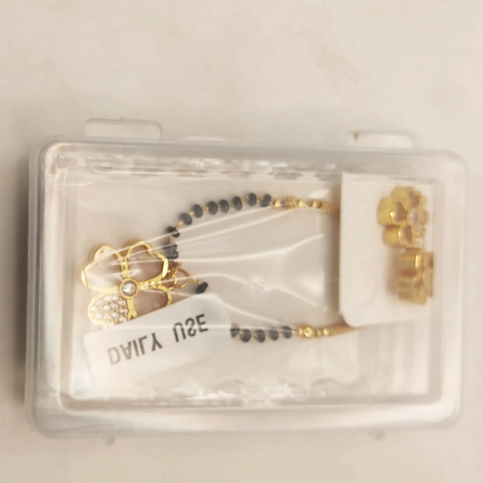Gold Plated AD Floral Mangalsutra and Earring Set for women - Image 4