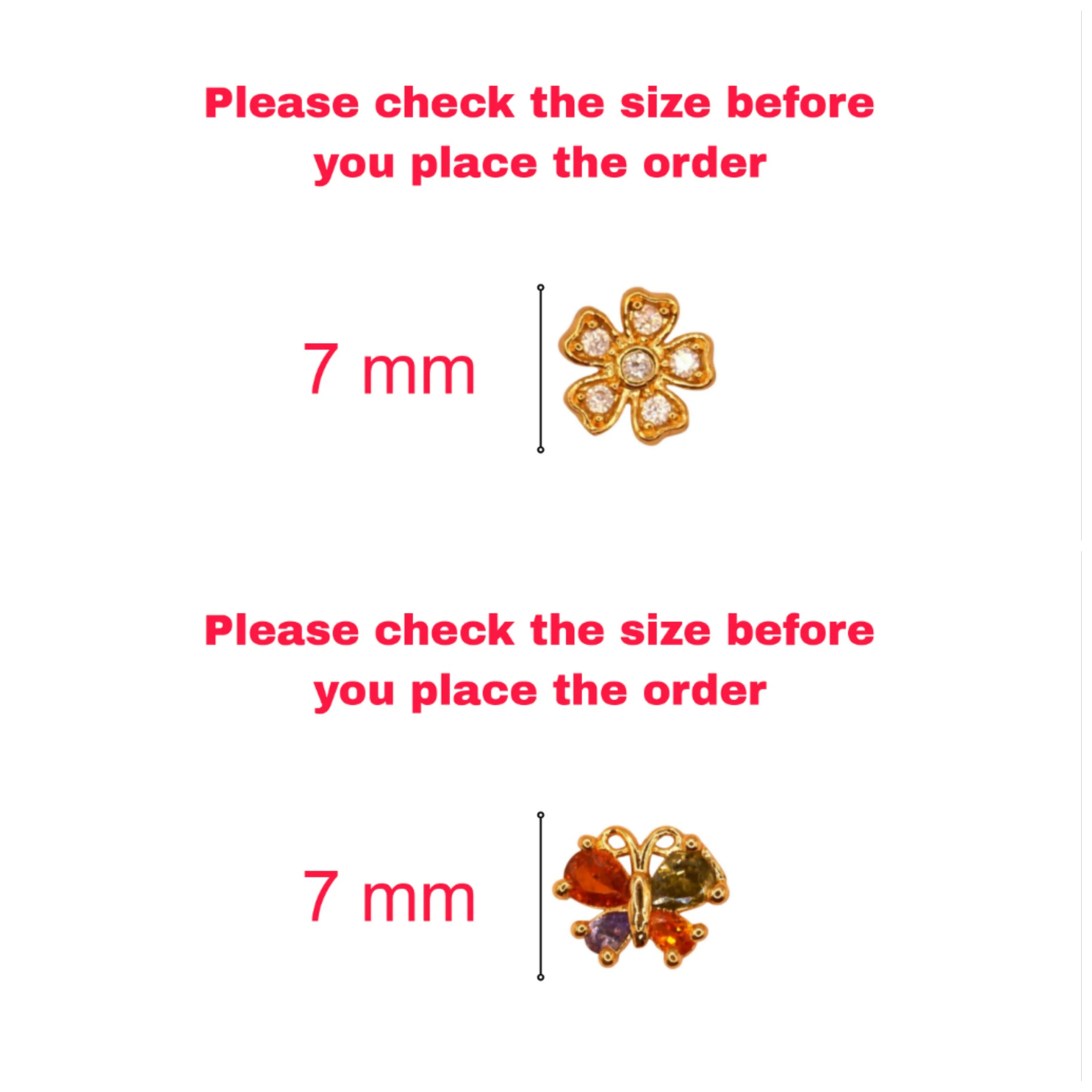 Gold-Plated AD Flower & Colorful Butterfly Stud Earrings Set for women & girls Combo Pack of 2 - Image 4