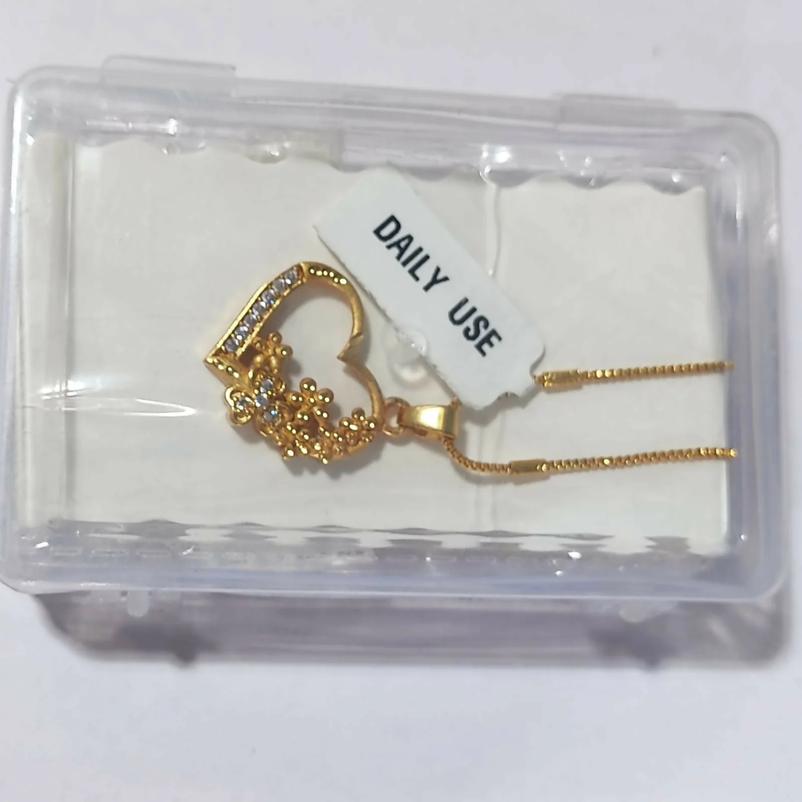 Gold-Plated AD Heart & Floral Pendant Necklace For women and girls - Image 4