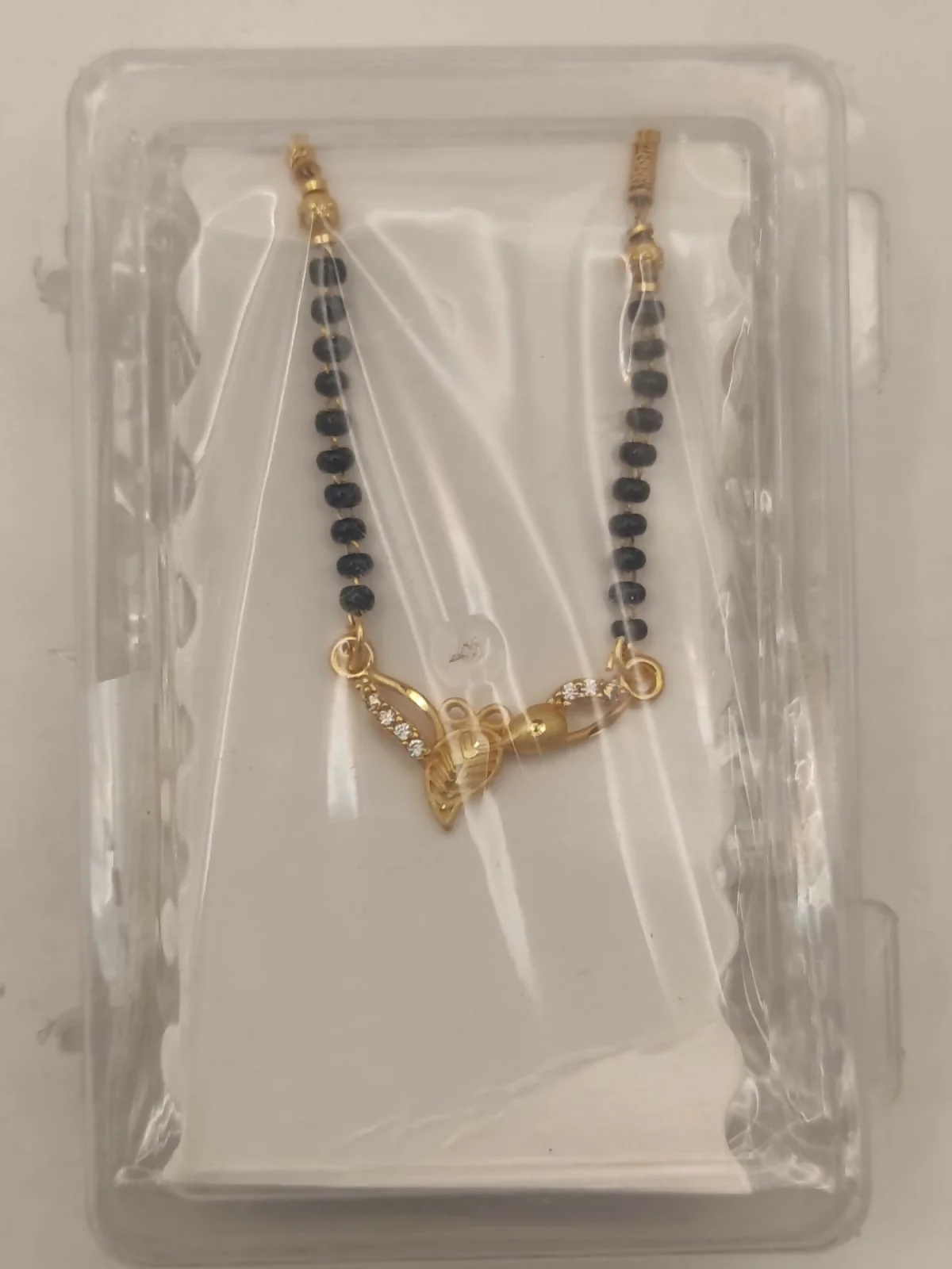 Gold Plated AD Leaf Pendant Mangalsutra for Women - Image 5