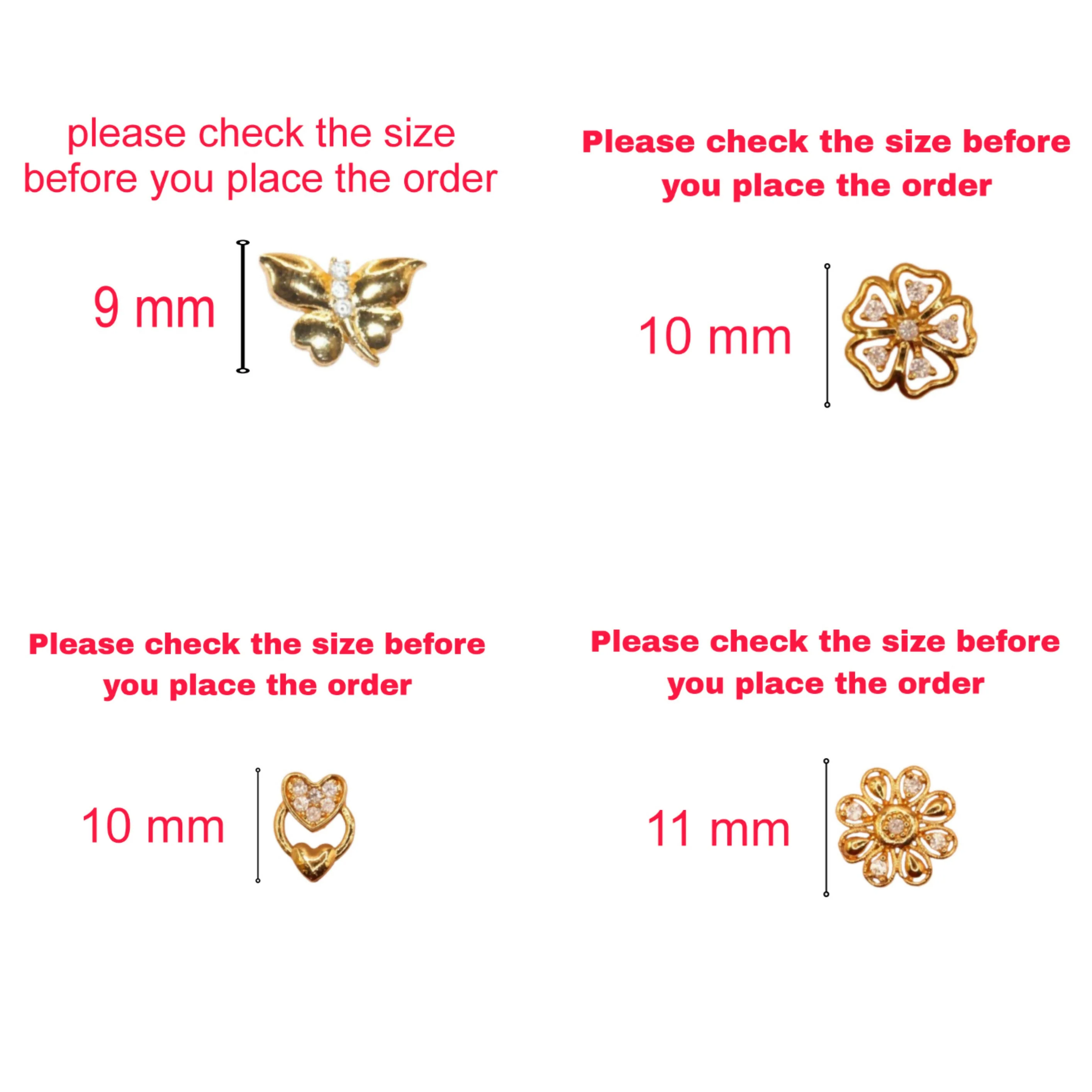 Gold Plated AD Studs Combo - Heart, Flower, Butterfly Set of 4 for women and girls - Image 4