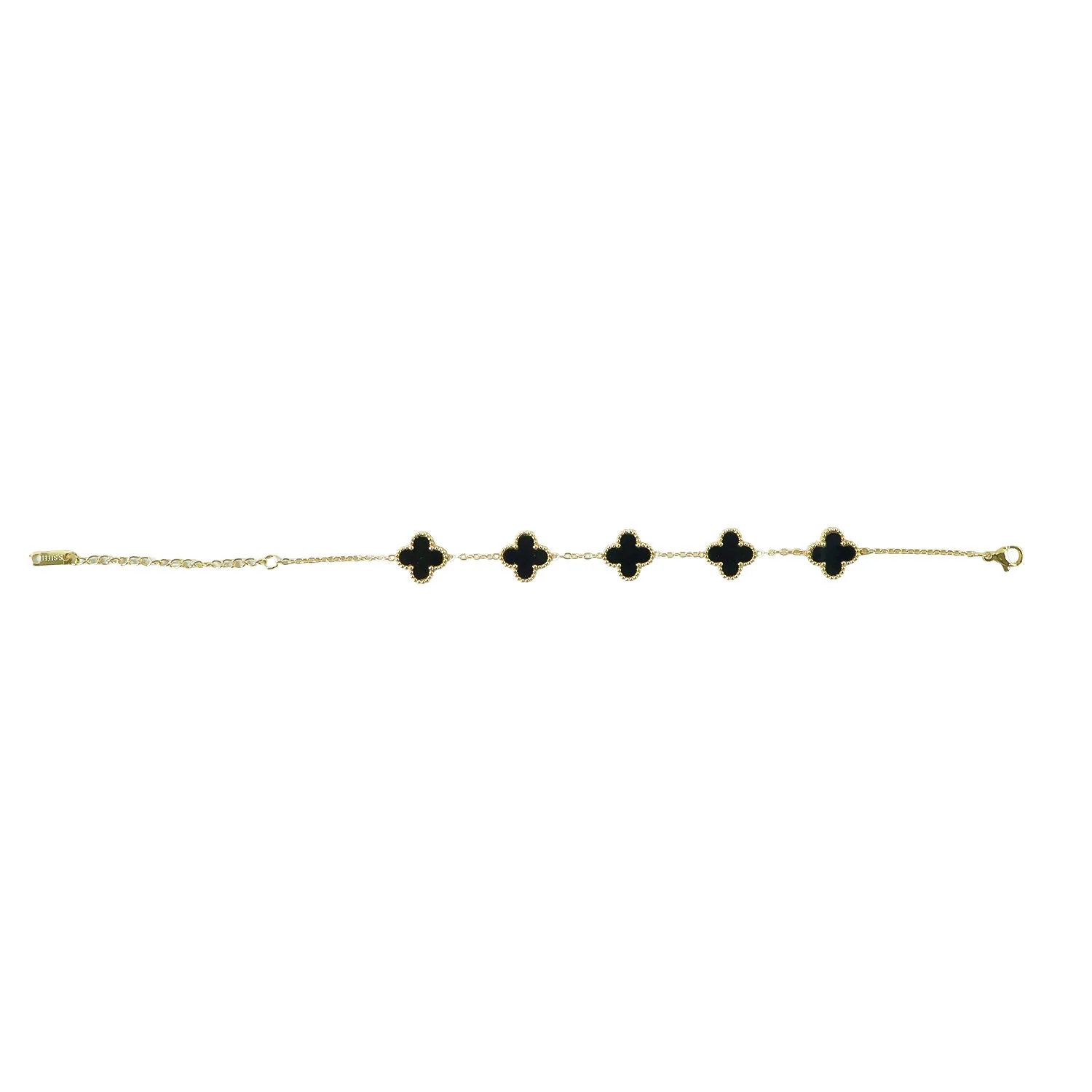 Gold Plated Black Clover Charm Bracelet for Women & Girls – Elegant Designer Chain Bracelet - Image 5
