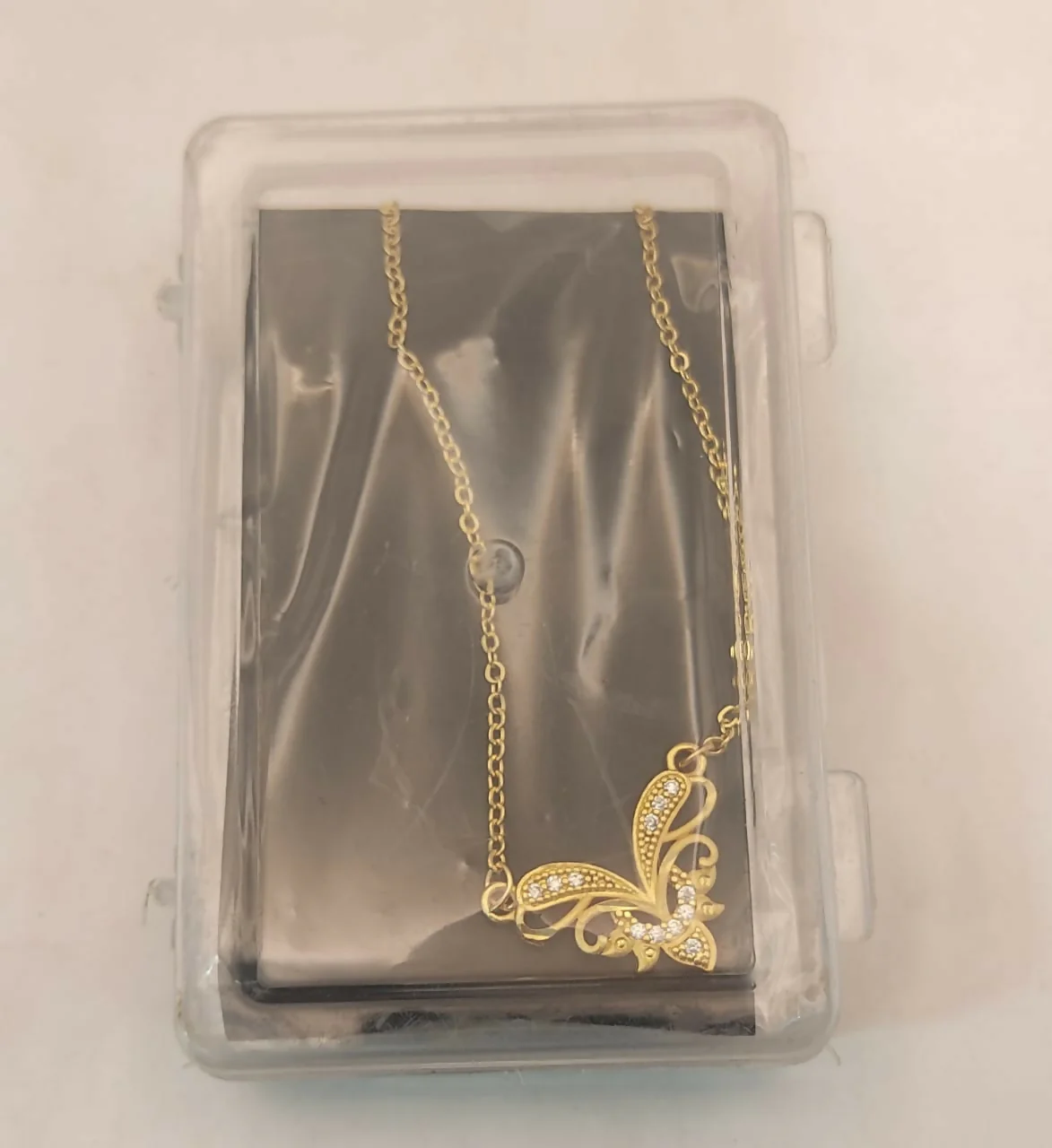 Gold Plated Butterfly Necklace with Pink AD Stones For women and girls - Image 5