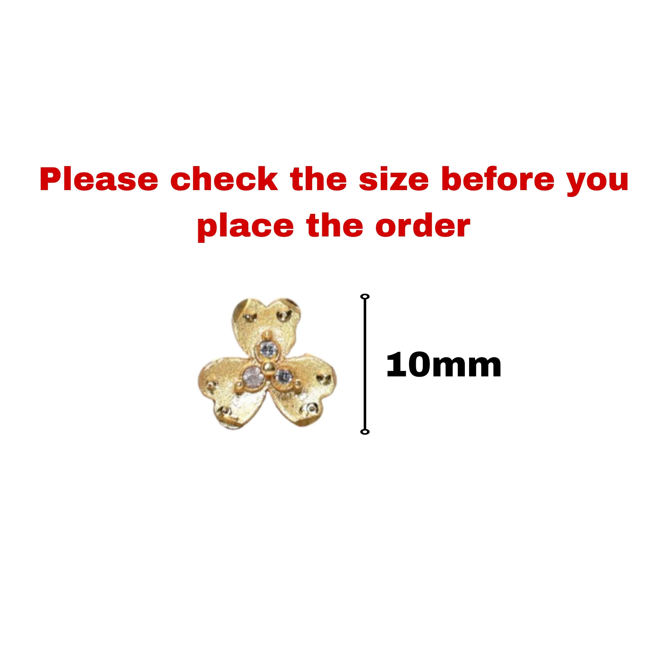 Gold Plated Clover Stud Earrings with AD for women and girls - Image 4