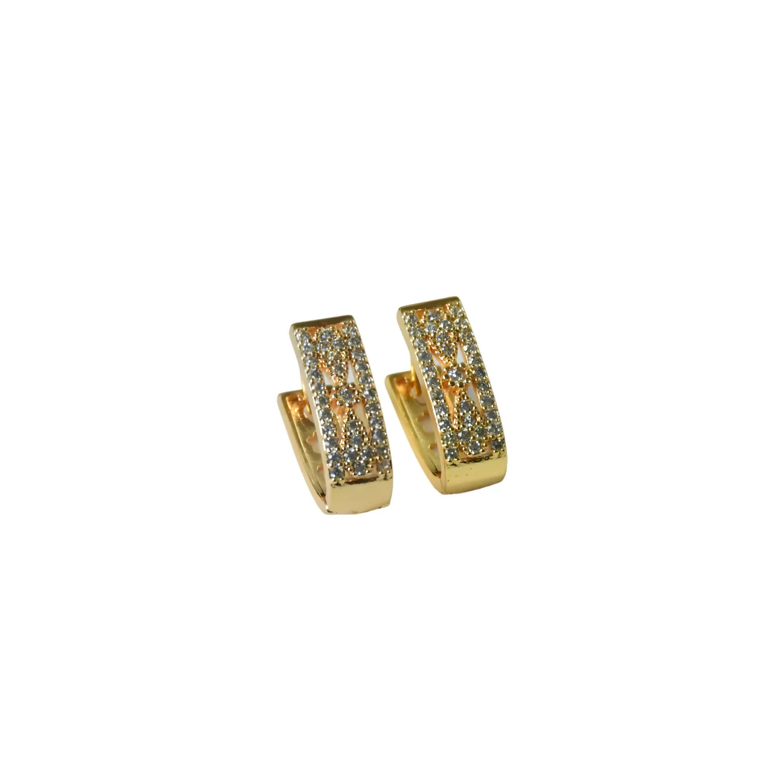 Gold Plated Cubic Zirconia Stud Earrings for Women - Image 5