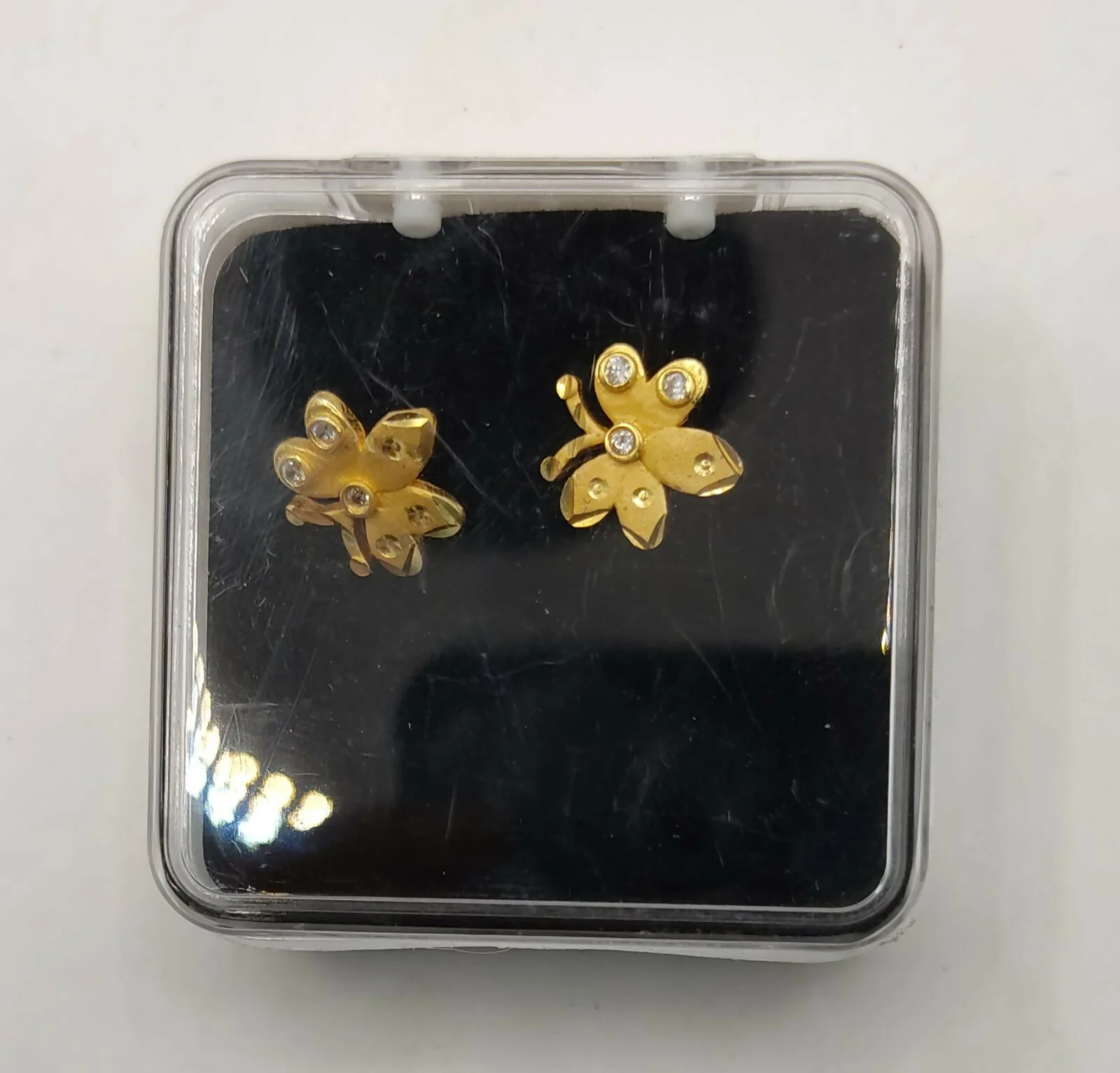 Gold Plated Floral Stud Earrings with AD for women and girls - Image 8