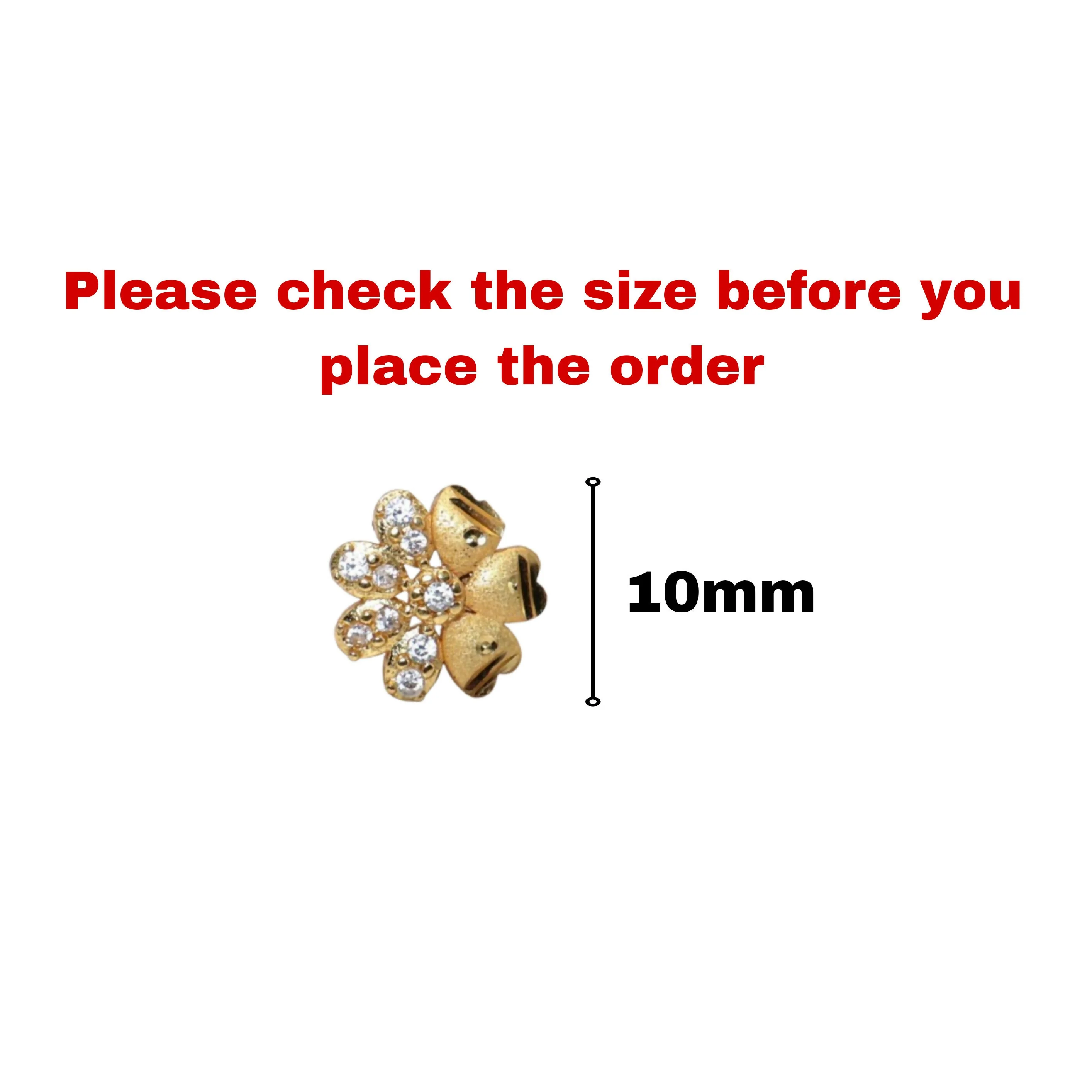 Gold Plated Flower Stud Earrings with AD for women and girls - Image 4