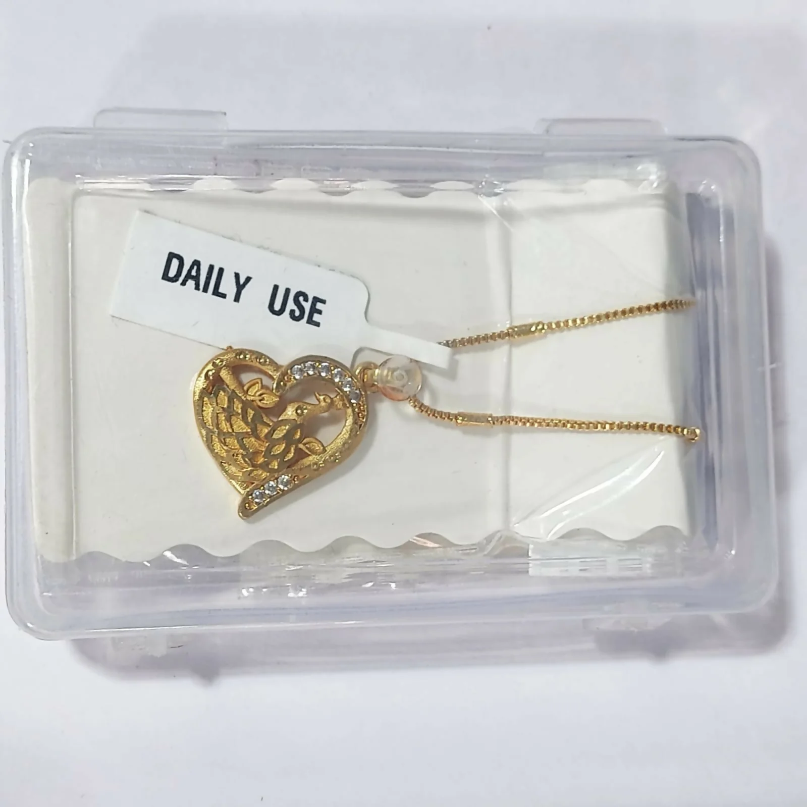 Gold-Plated Heart & Peacock Pendant Necklace For women and girls - Image 4