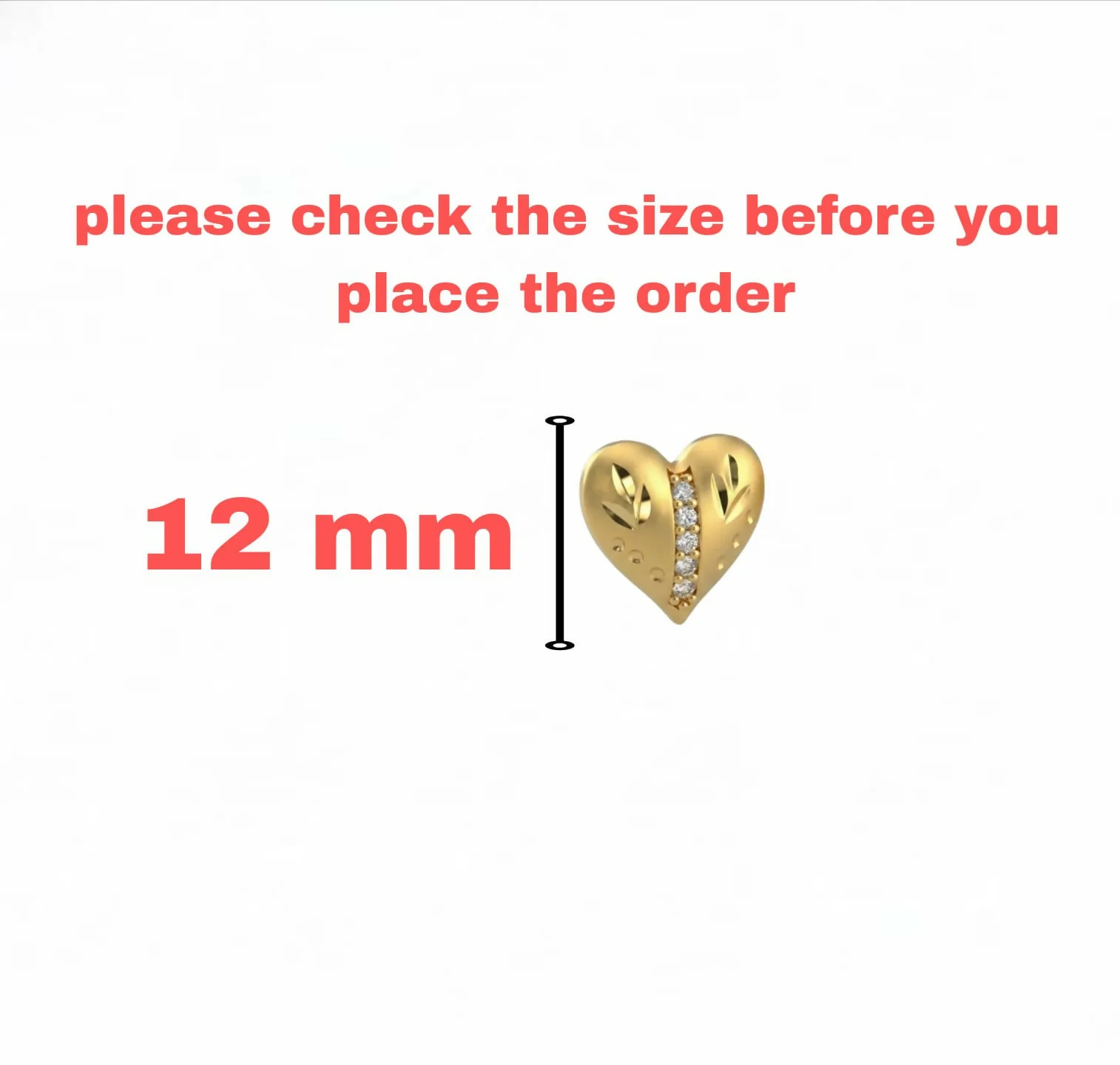 Gold Plated Heart Stud Earrings with AD for women and girls - Image 4