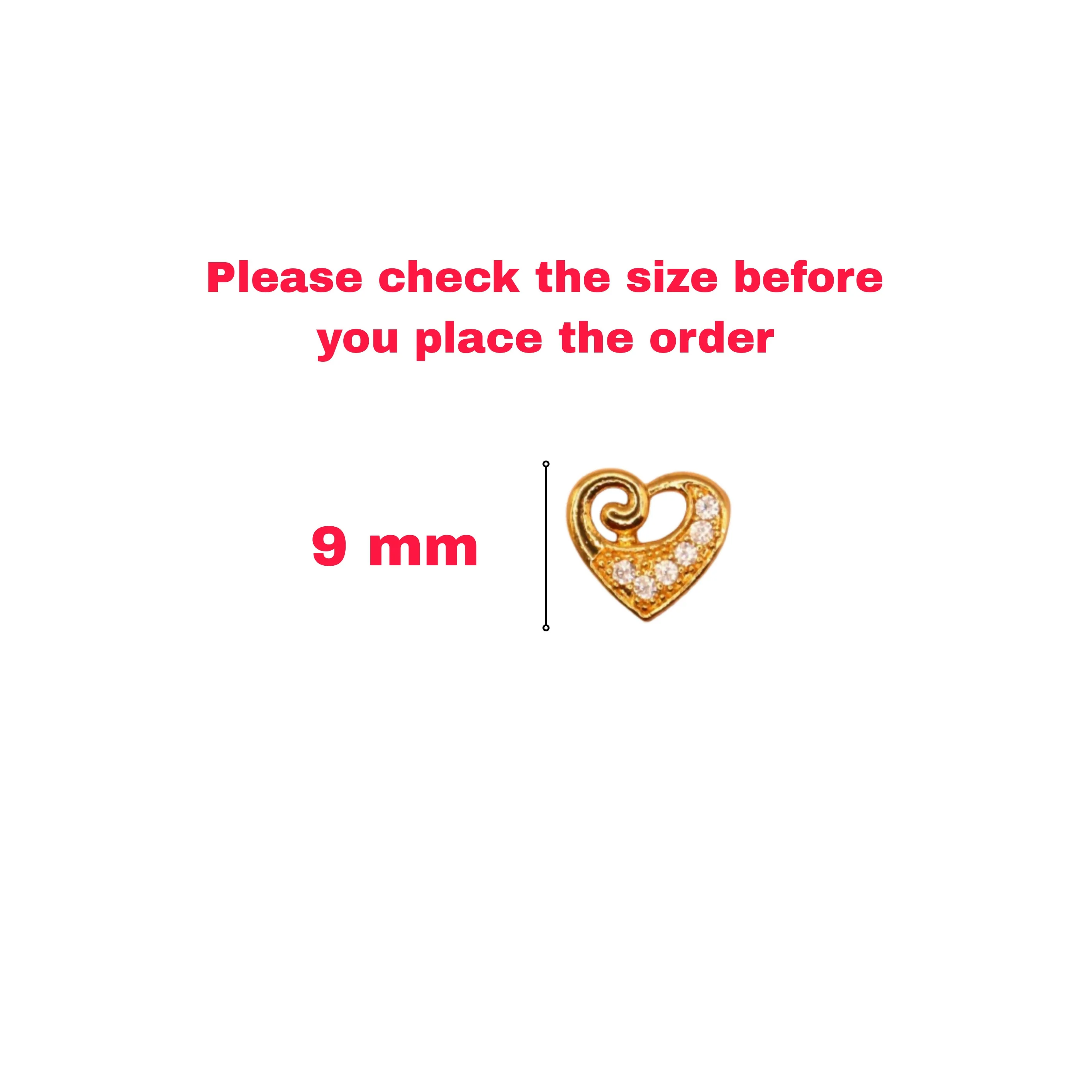 Gold-Plated Heart Stud Earrings with AD for women & girls - Image 4