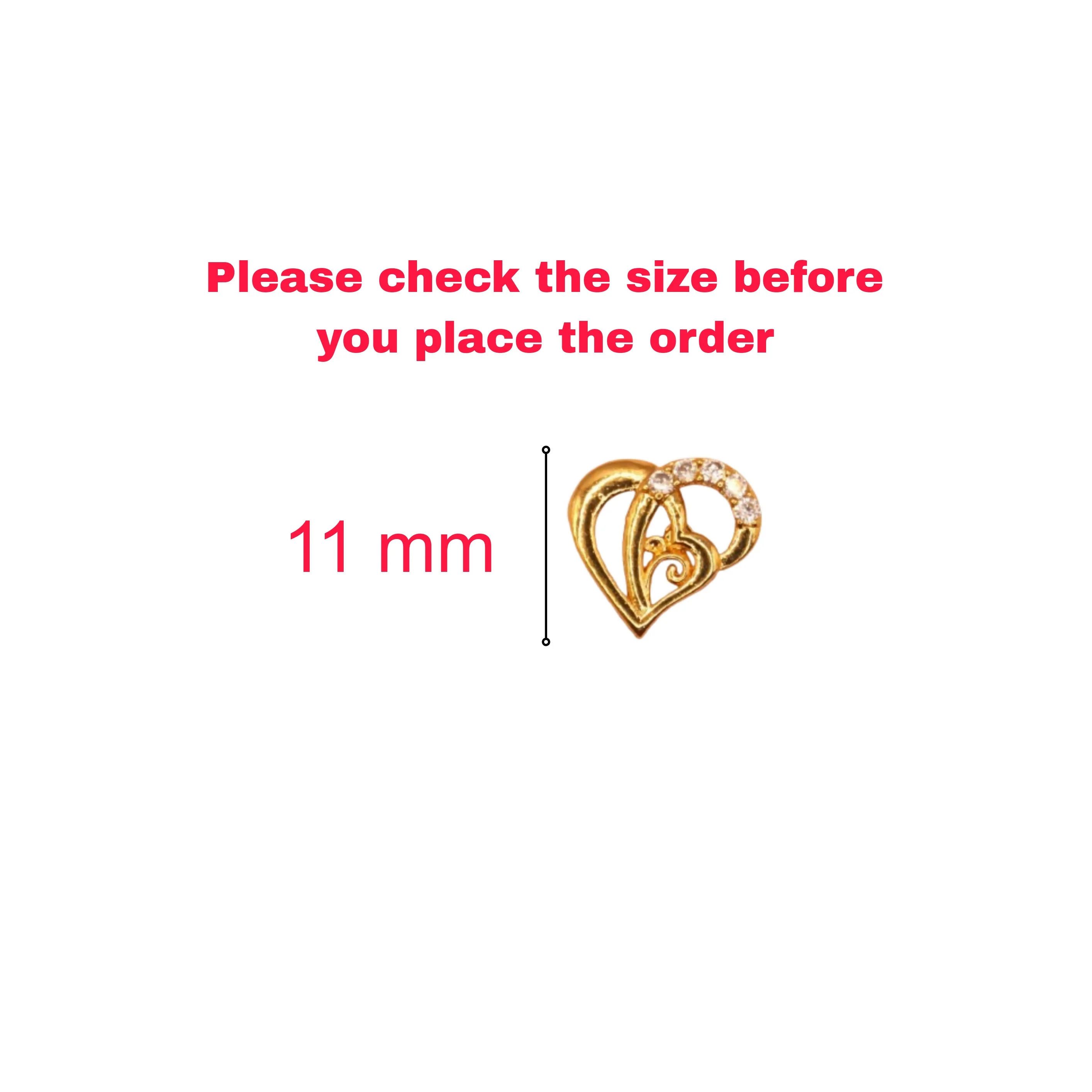 Gold Plated Interlocking Heart Stud Earrings with AD for women & girls - Image 4