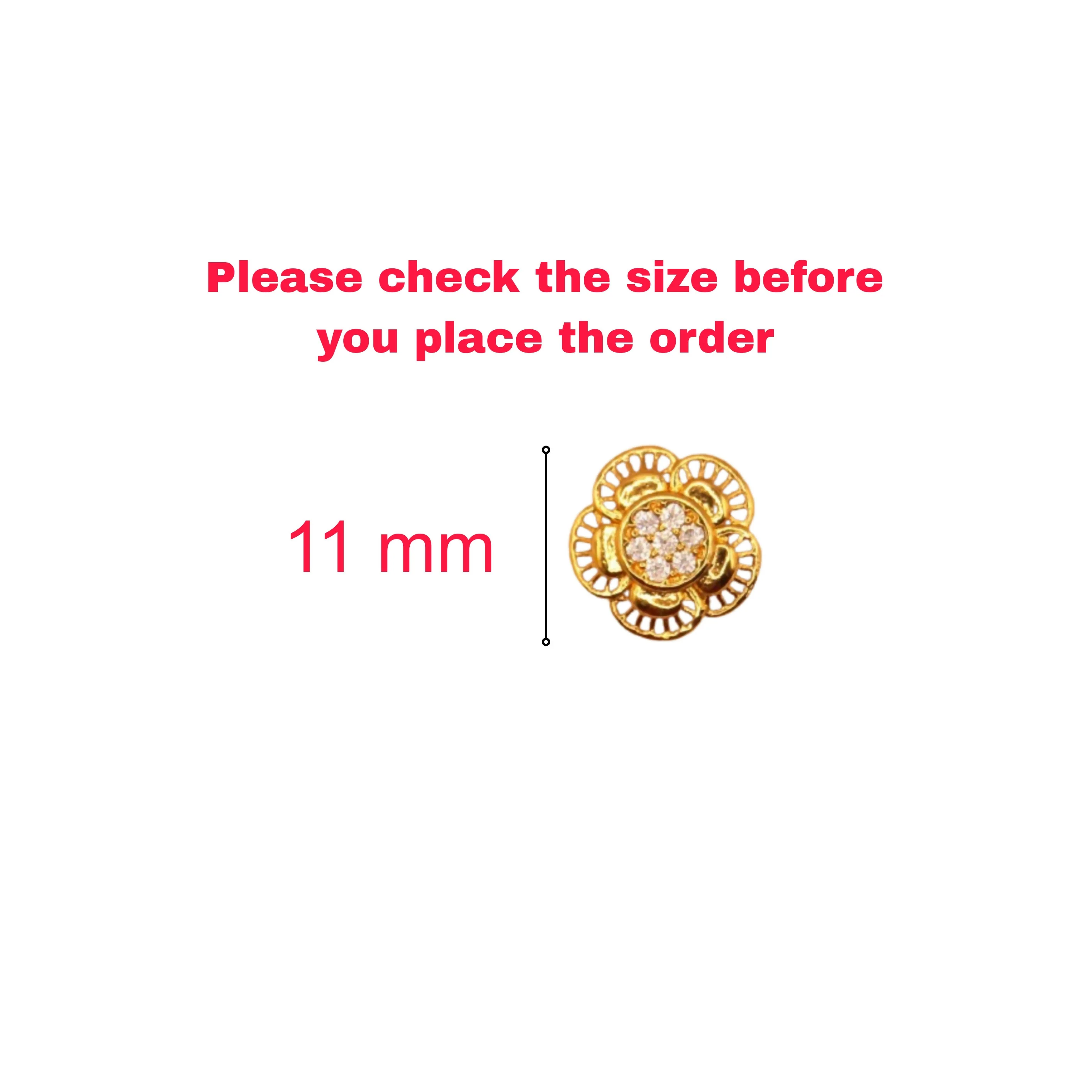 Gold-Plated Layered Flower Stud Earrings with AD for women & girls - Image 4