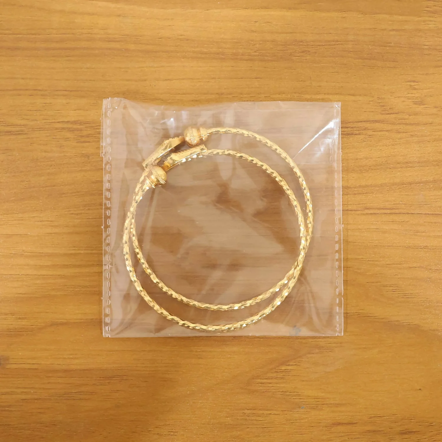 Gold Plated Leaf Design Openable Bracelet Pair - Image 6
