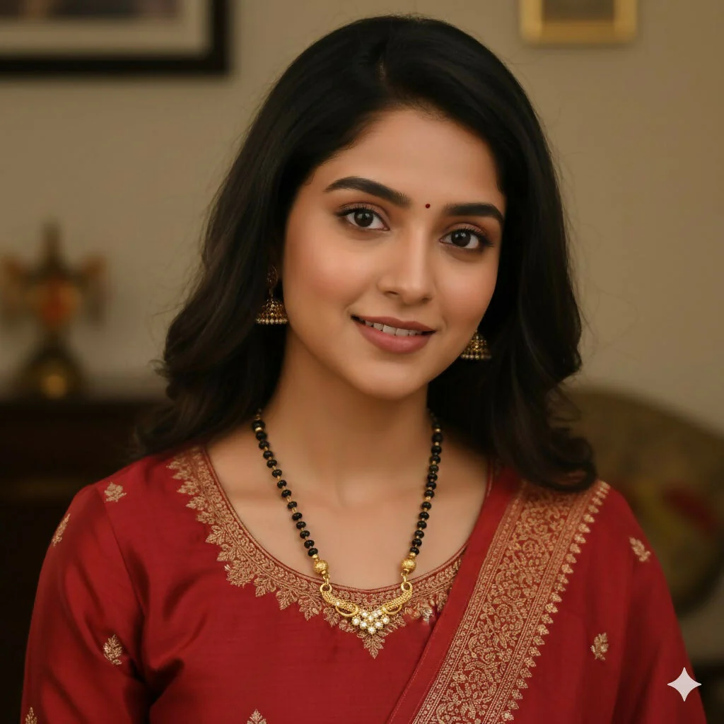 Gold Plated Mangalsutra with AD Floral Pendant - Image 3