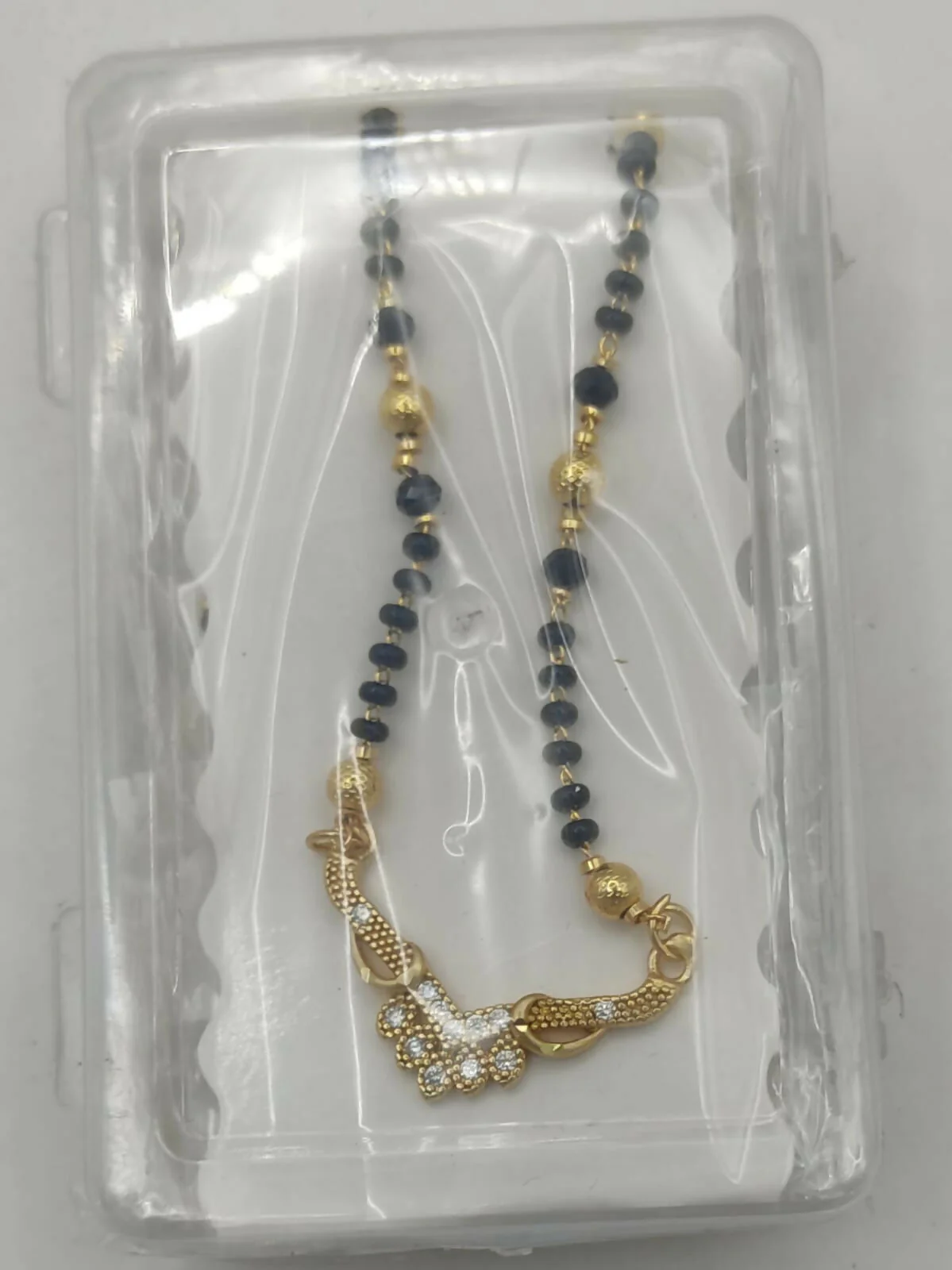 Gold Plated Mangalsutra with AD Floral Pendant - Image 5