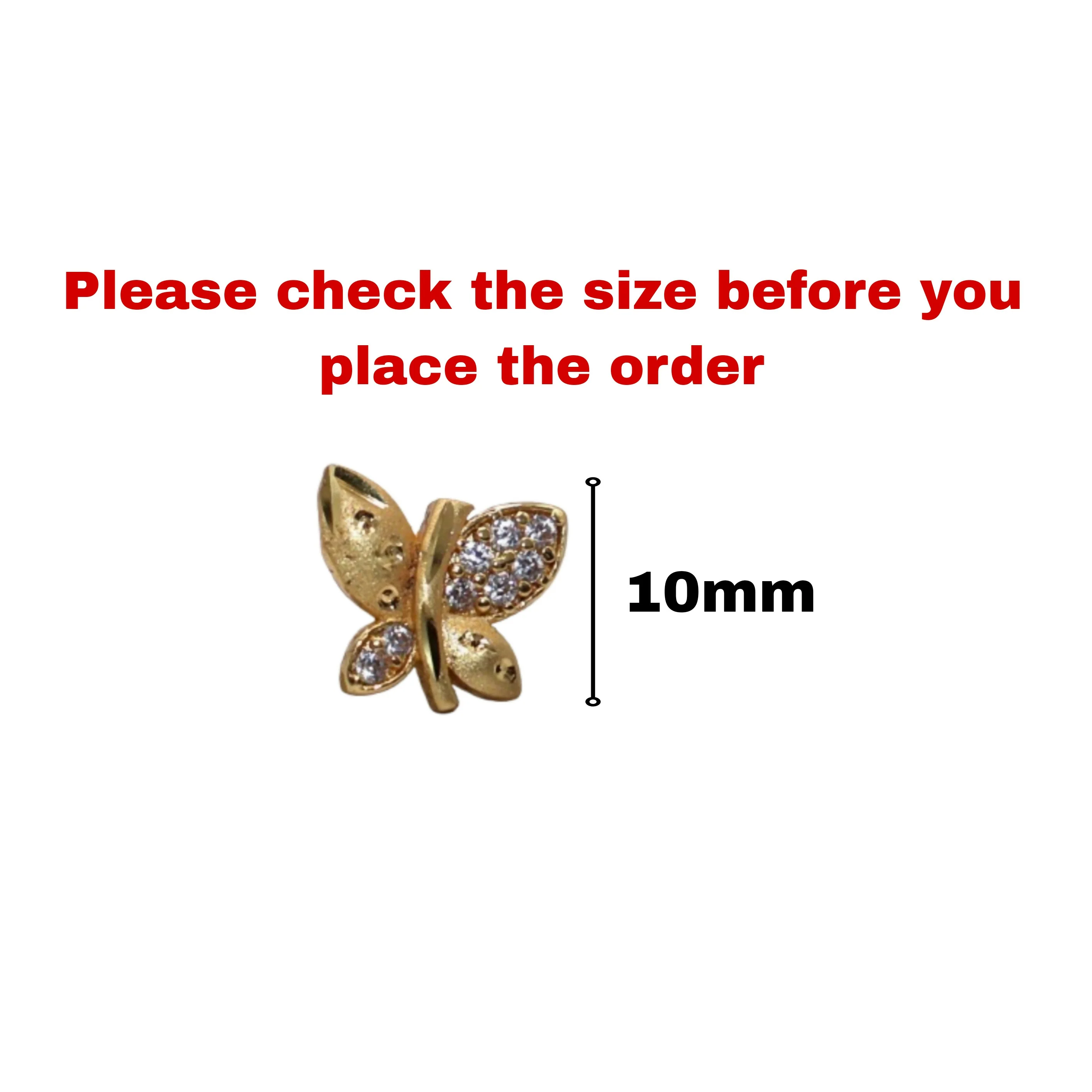 Gold Plated Matte Butterfly earing Studs with AD for women and girls - Image 5
