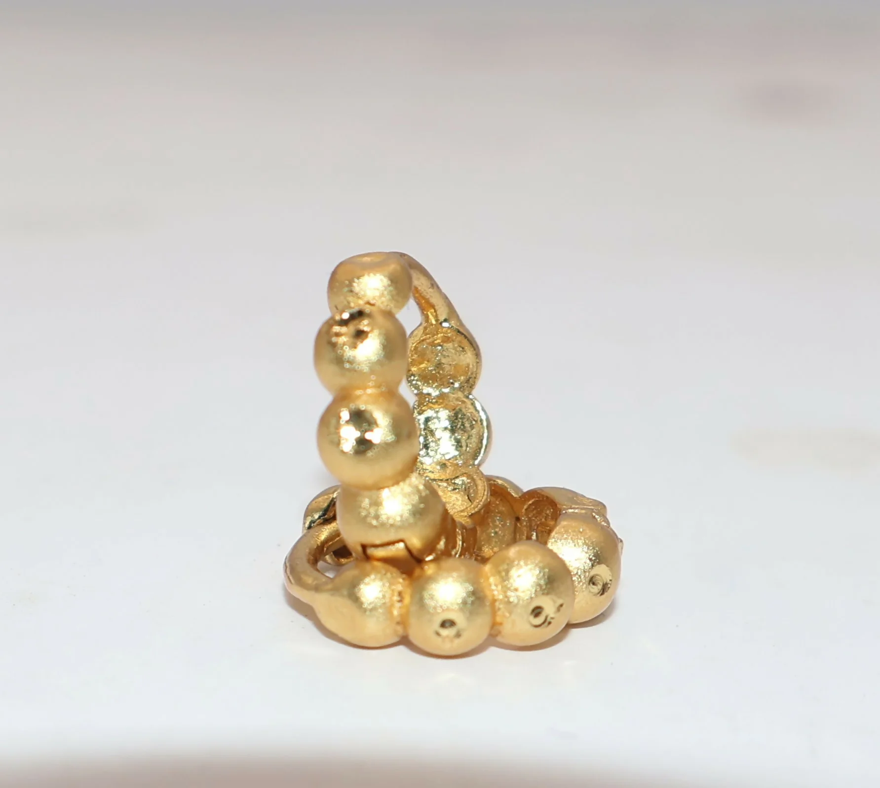 Gold Plated Matte Huggie Earrings AD Bali Hoop for women and girls - Image 3