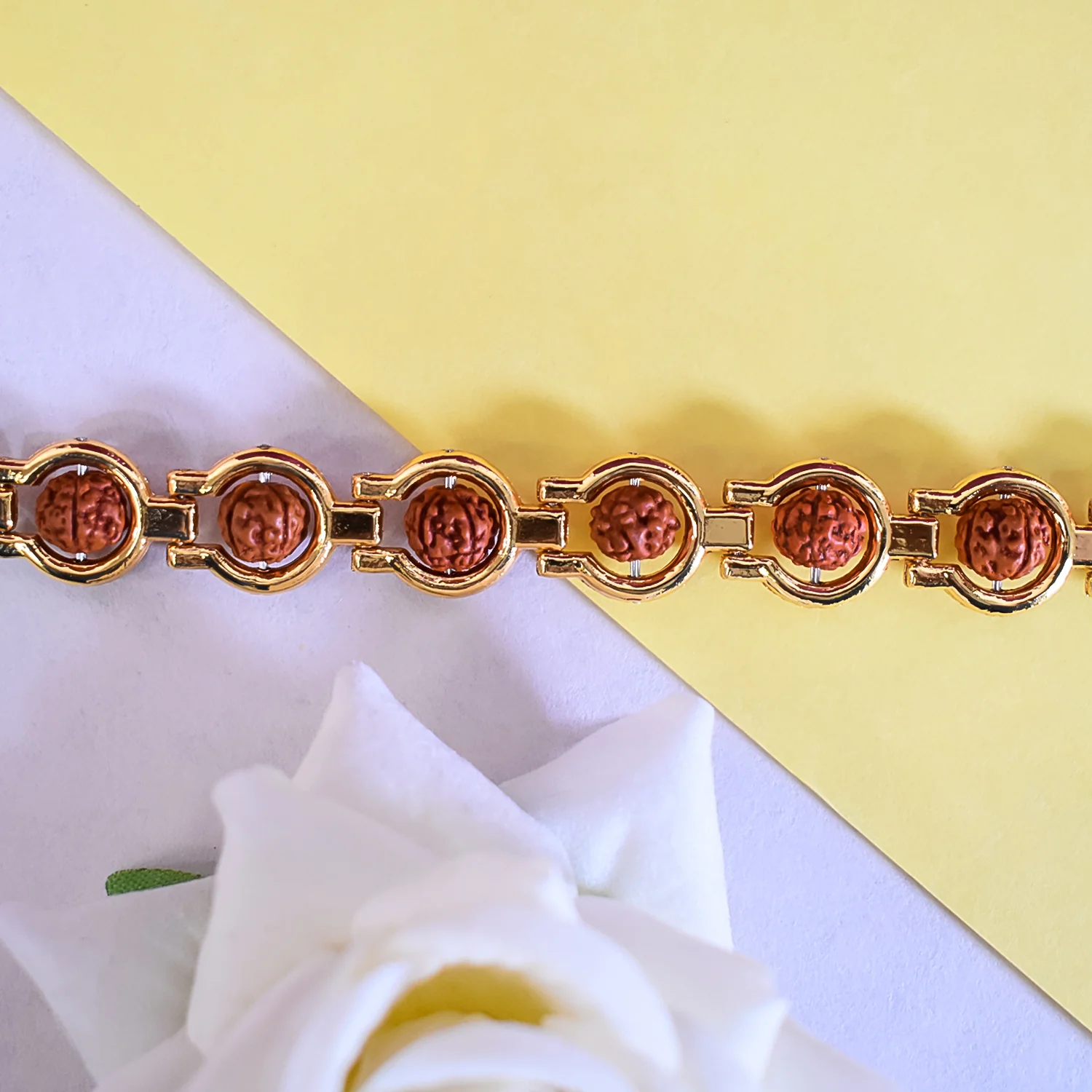 Gold-Plated Rudraksh  Bracelet - Image 4