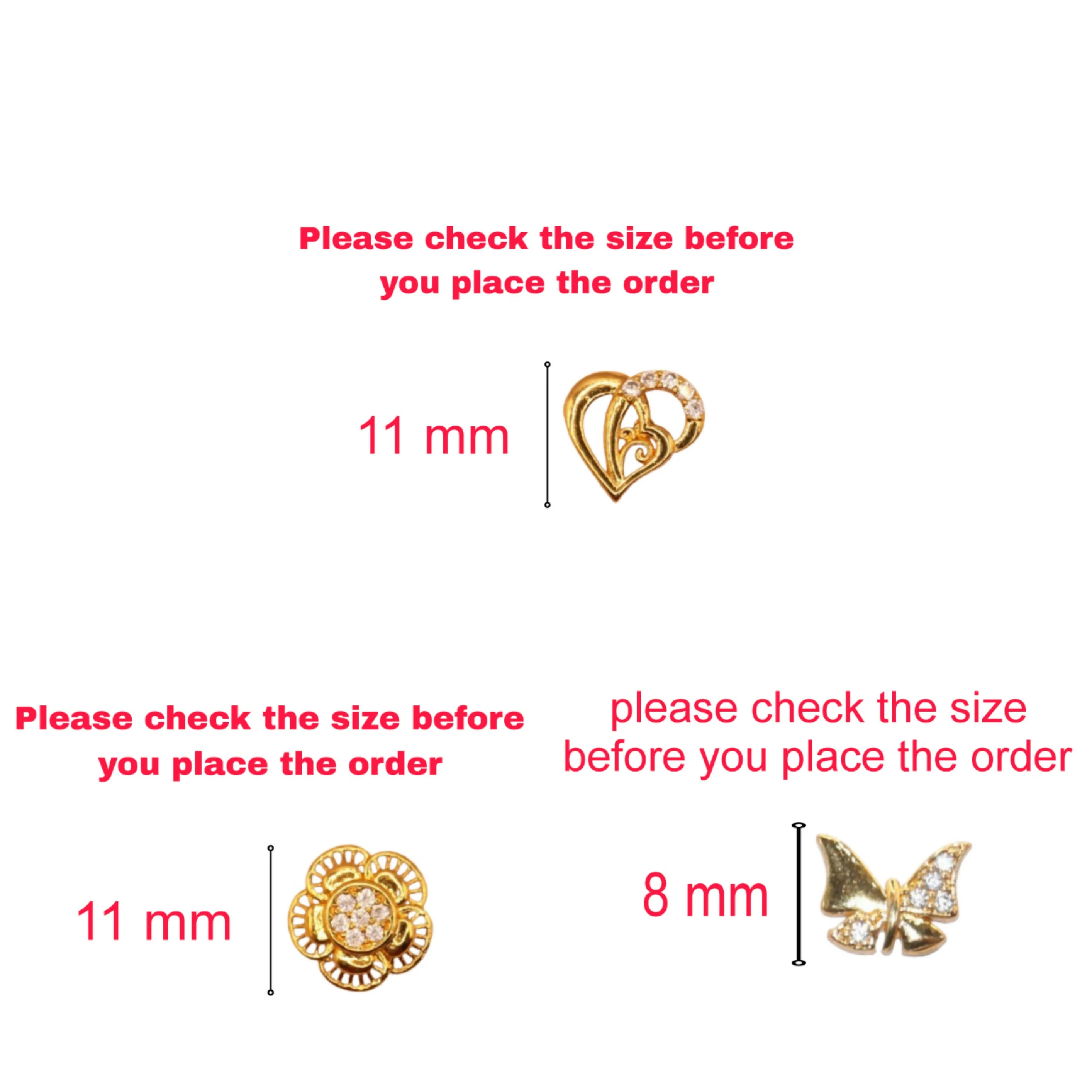 Gold Plated Stud Earring Combo | Heart, Butterfly & Floral" for women and girls Combo Pack of 3 - Image 4