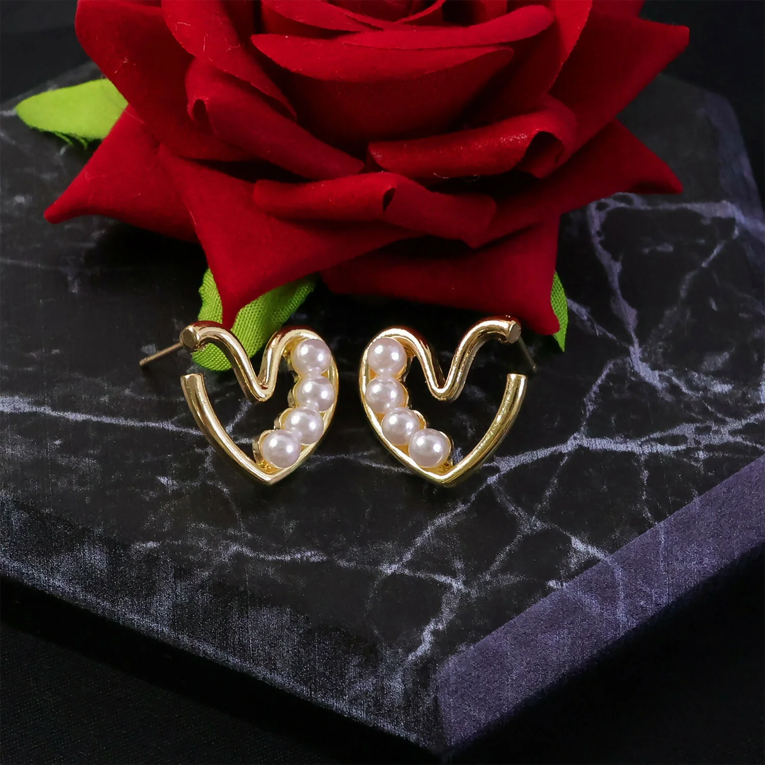 Gold Plated Swan Design Pearl Stud Earrings for Women & Girls – Elegant Pearl Designer Earrings - Image 4
