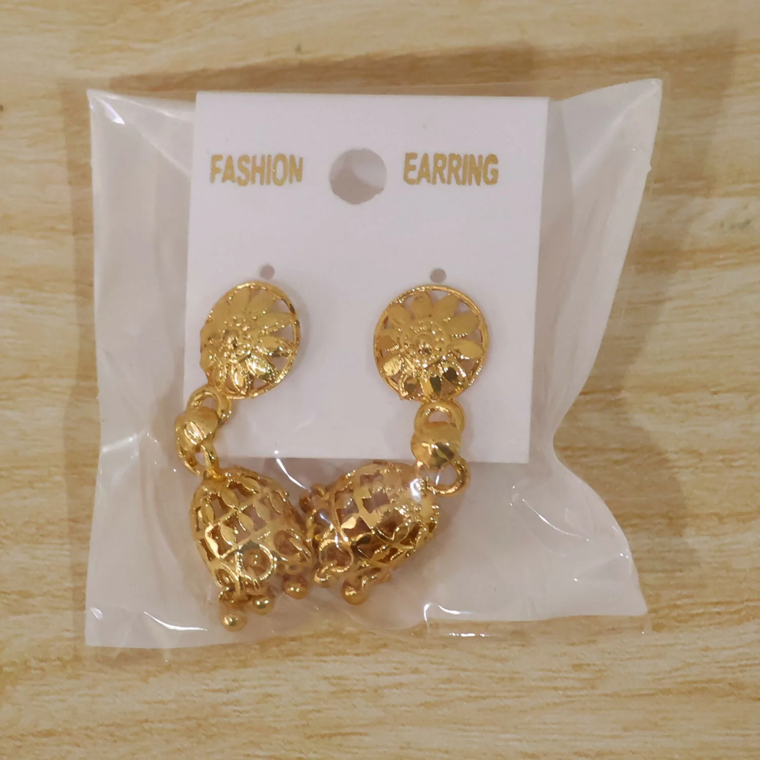 Gold-Plated Traditional Jhumka Earrings with Detailed Chain Design for Special Events - Image 7