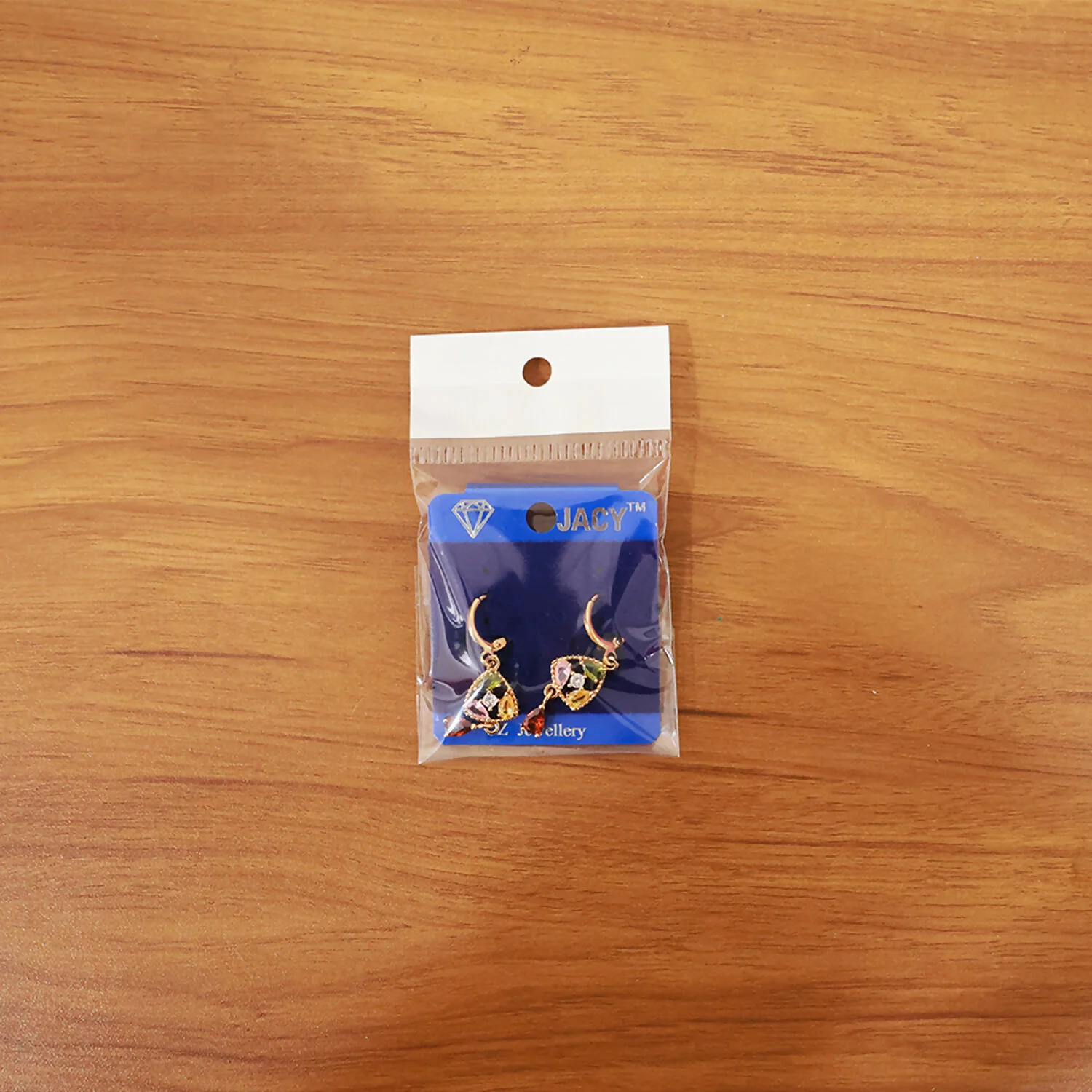 Gold-Tone Multicolor Stone Drop Earrings with Hoop Lock for Women & Girl - Image 6
