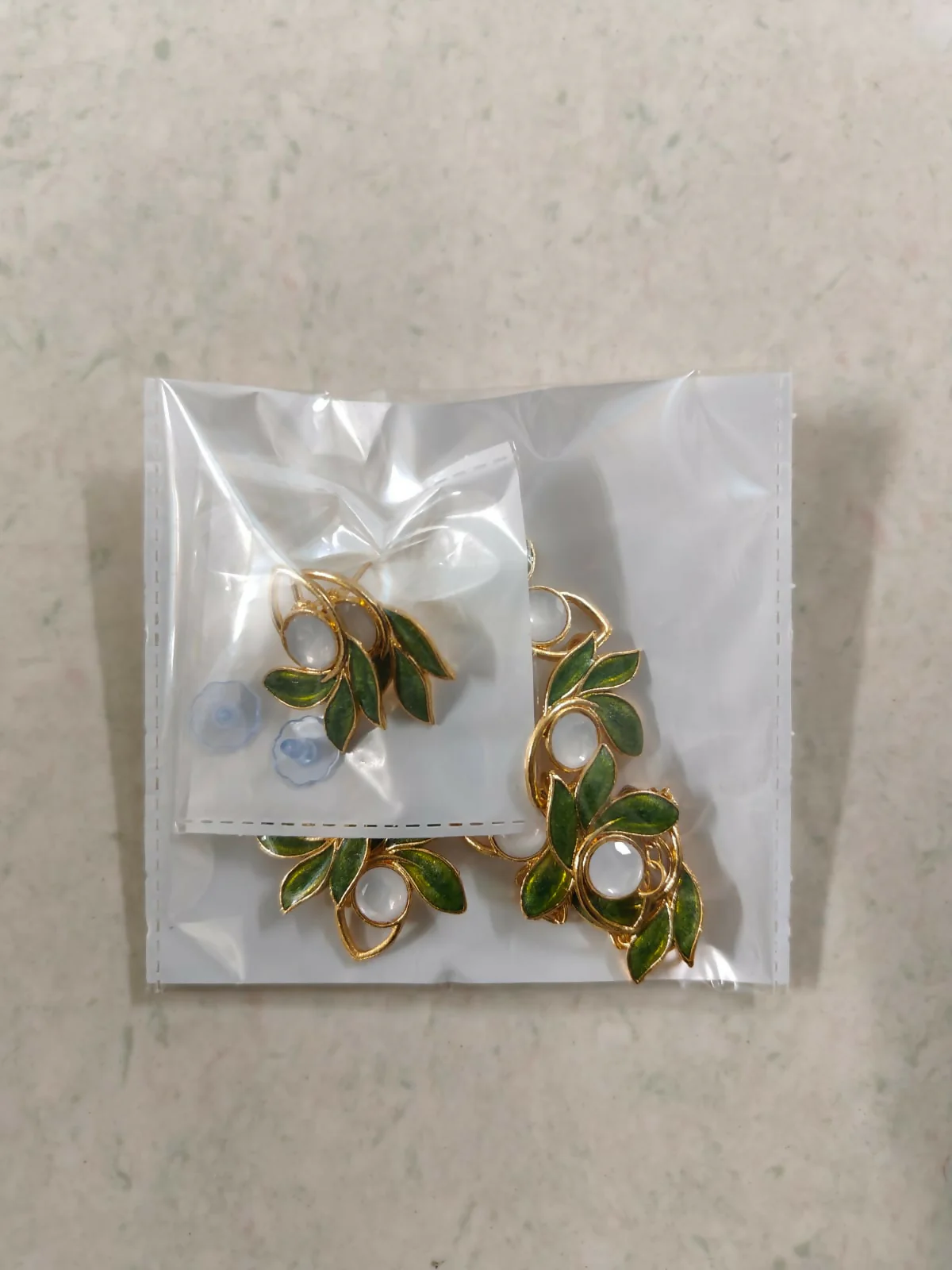 Gold-Toned American Diamond Floral Drop Set - Image 5