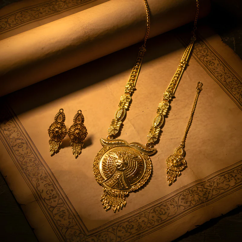 Golden Aura Regal Mandala Necklace Set – Trending Premium Bridal & Festive Jewellery - Image 2