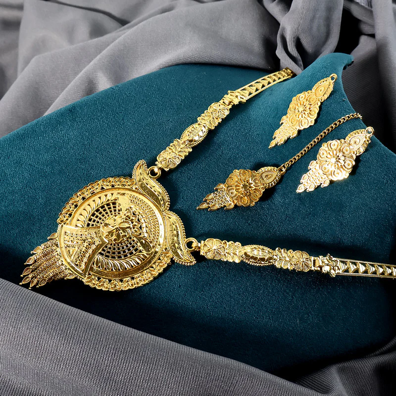 Golden Aura Regal Mandala Necklace Set – Trending Premium Bridal & Festive Jewellery - Image 3