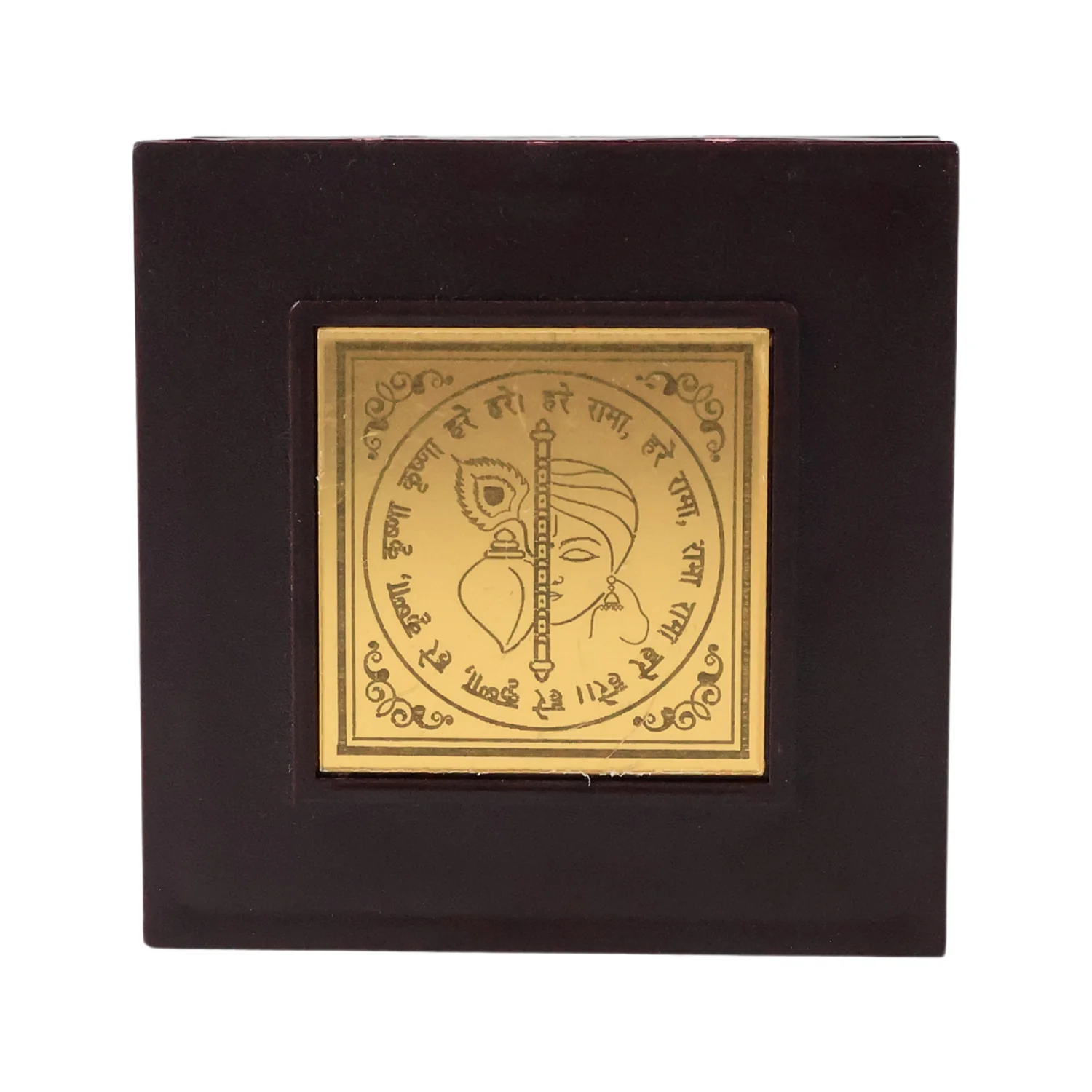 Golden Charan Paduka in Wooden Box – Spiritual Gift & Pooja Accessory - Image 5