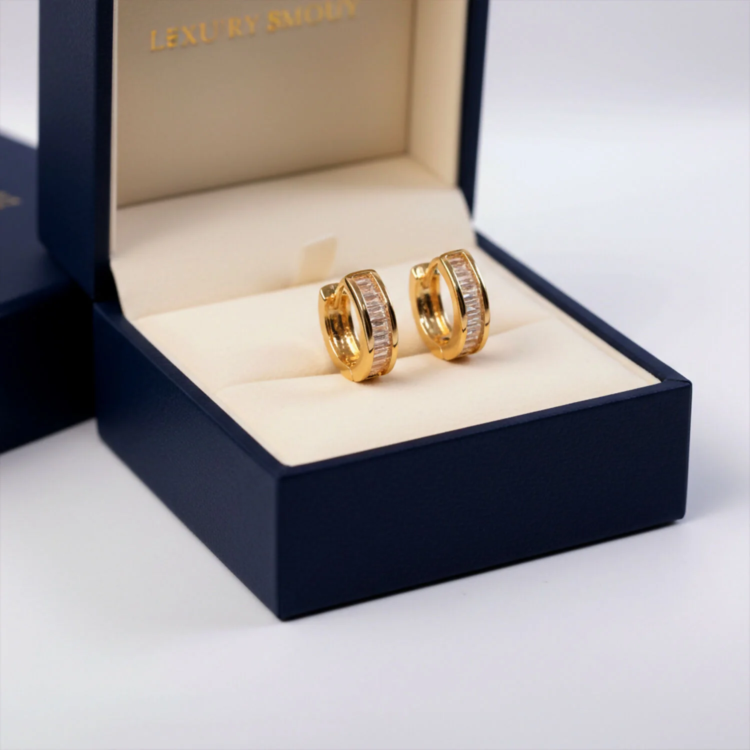 Golden Crystal Studded Hoop Earrings for Daily & Party Wear - Image 3