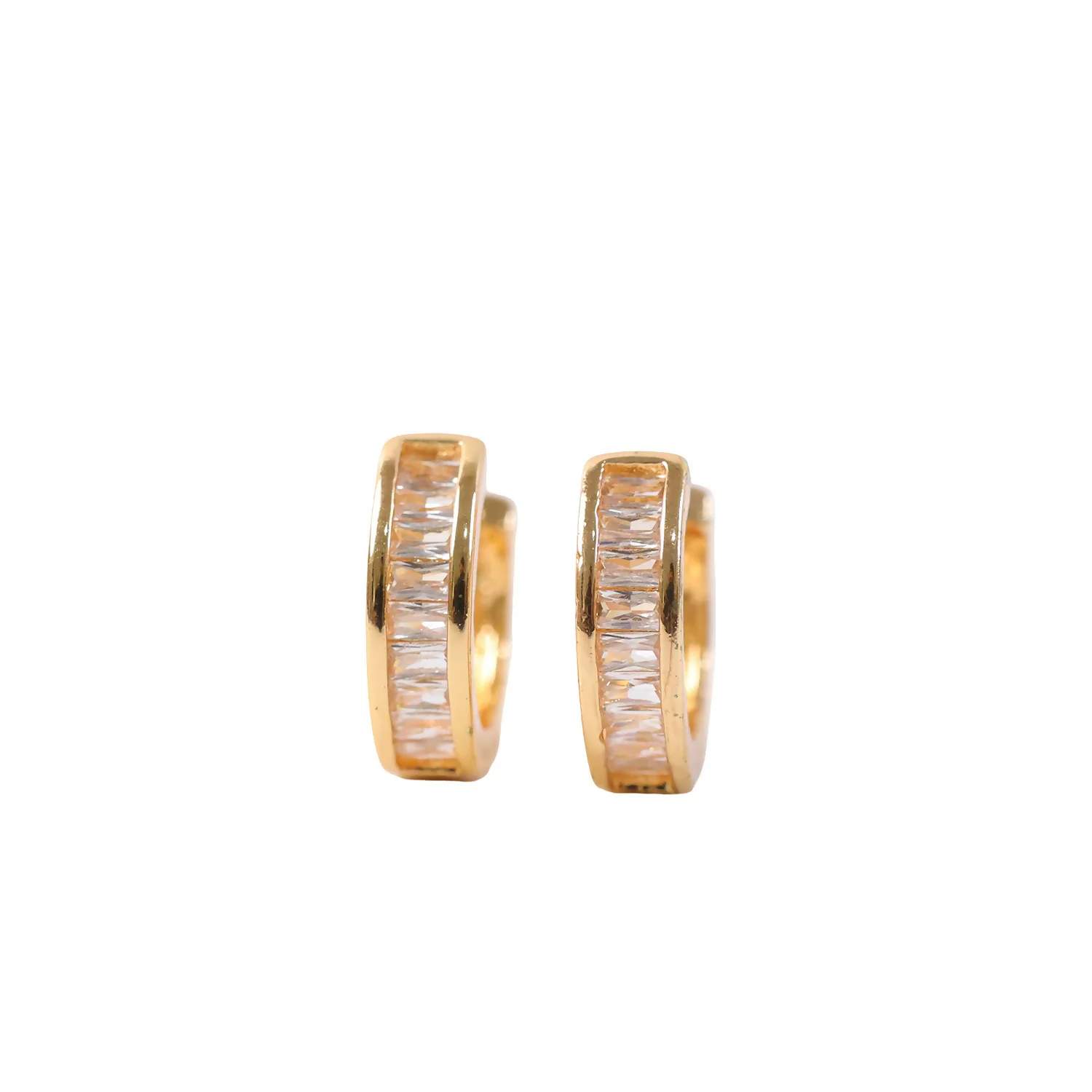 Golden Crystal Studded Hoop Earrings for Daily & Party Wear - Image 5