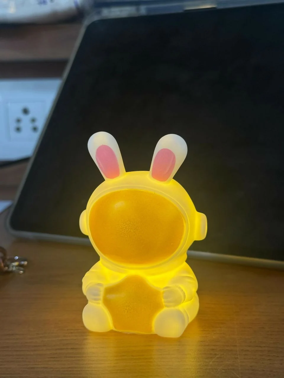 Golden Cute Bunny Astronaut LED Night Lamp with Star for Kids Room Decor - Image 5