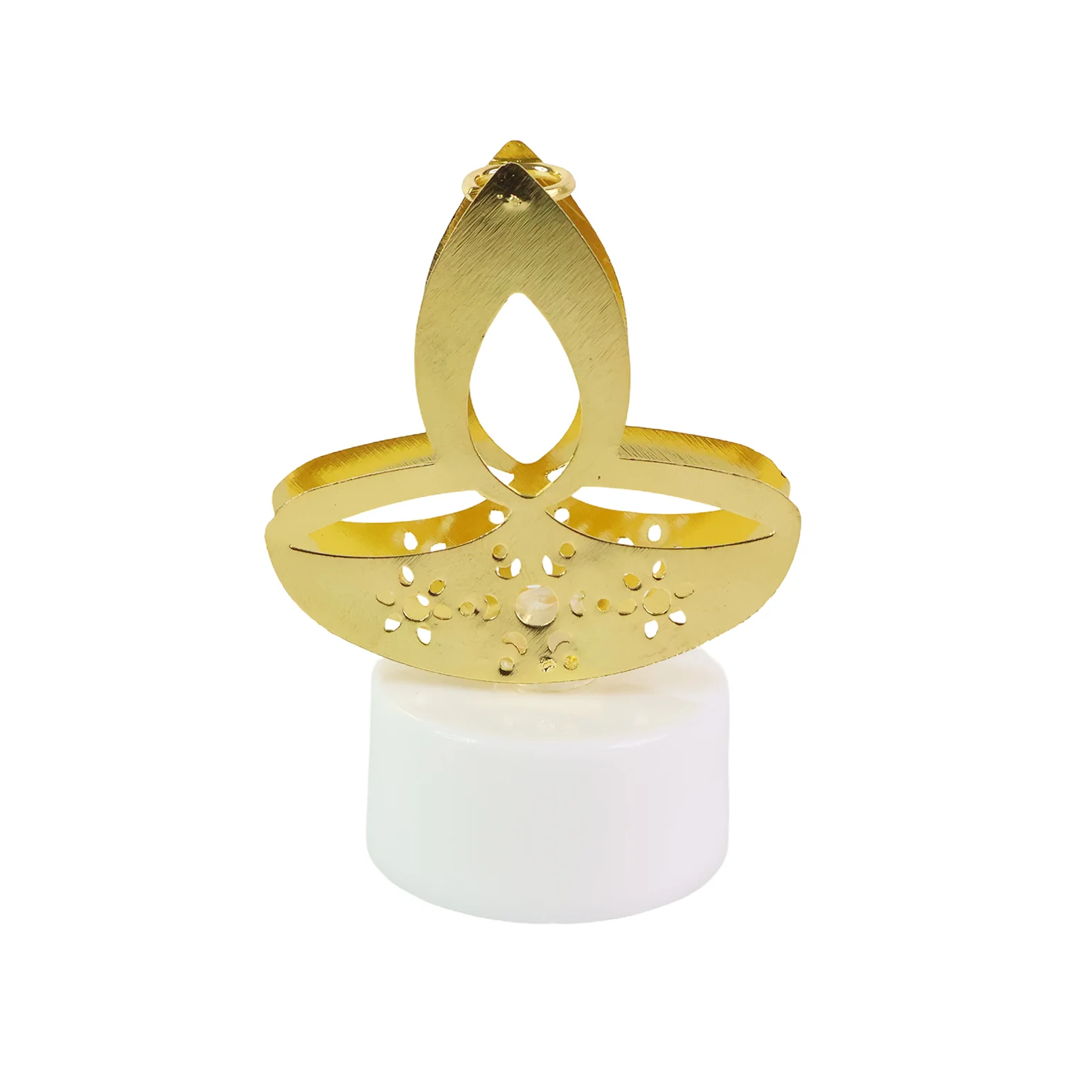 Golden Diya Shaped LED Tealight Candles (12 Pc) - Image 5