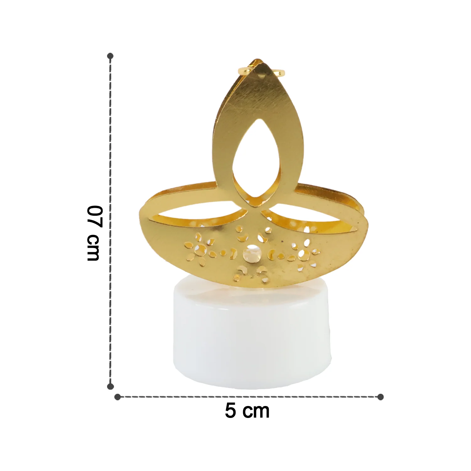 Golden Diya Shaped LED Tealight Candles (6 Pc) - Image 3