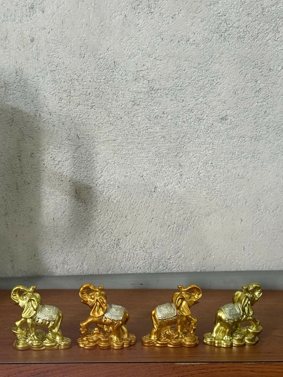 Golden Elephant Showpiece Set of 4 for Home Decor, Wealth & Good Luck - Image 5