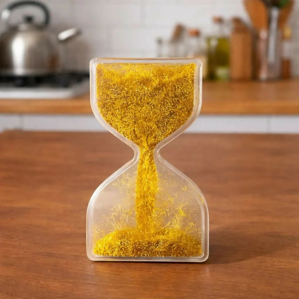Golden Glitter Liquid Hourglass Timer Desk Toy for Kids & Adults - Image 3