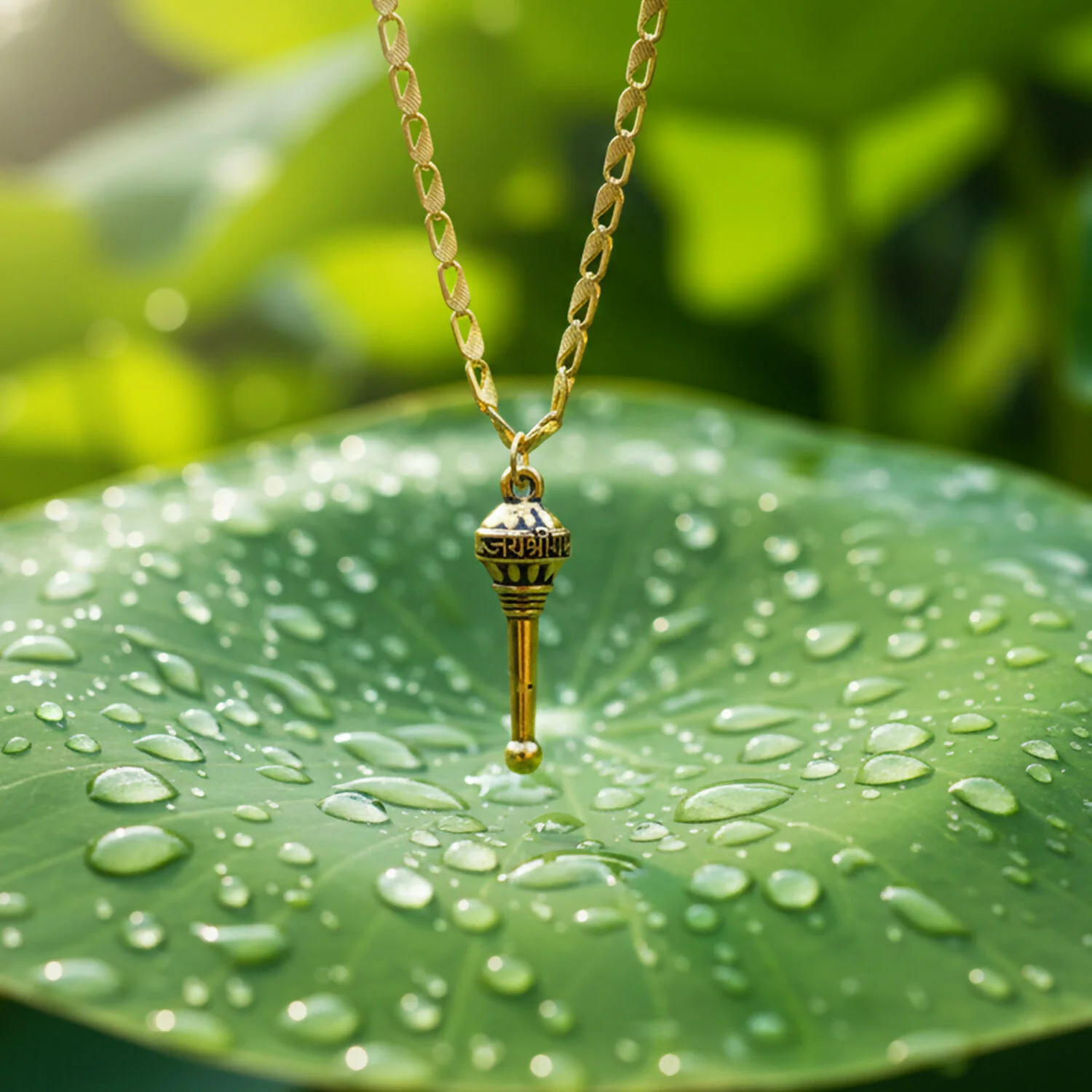 Golden Hanuman Gada Pendant with Chain – Devotional Lightweight Daily Wear - Image 6