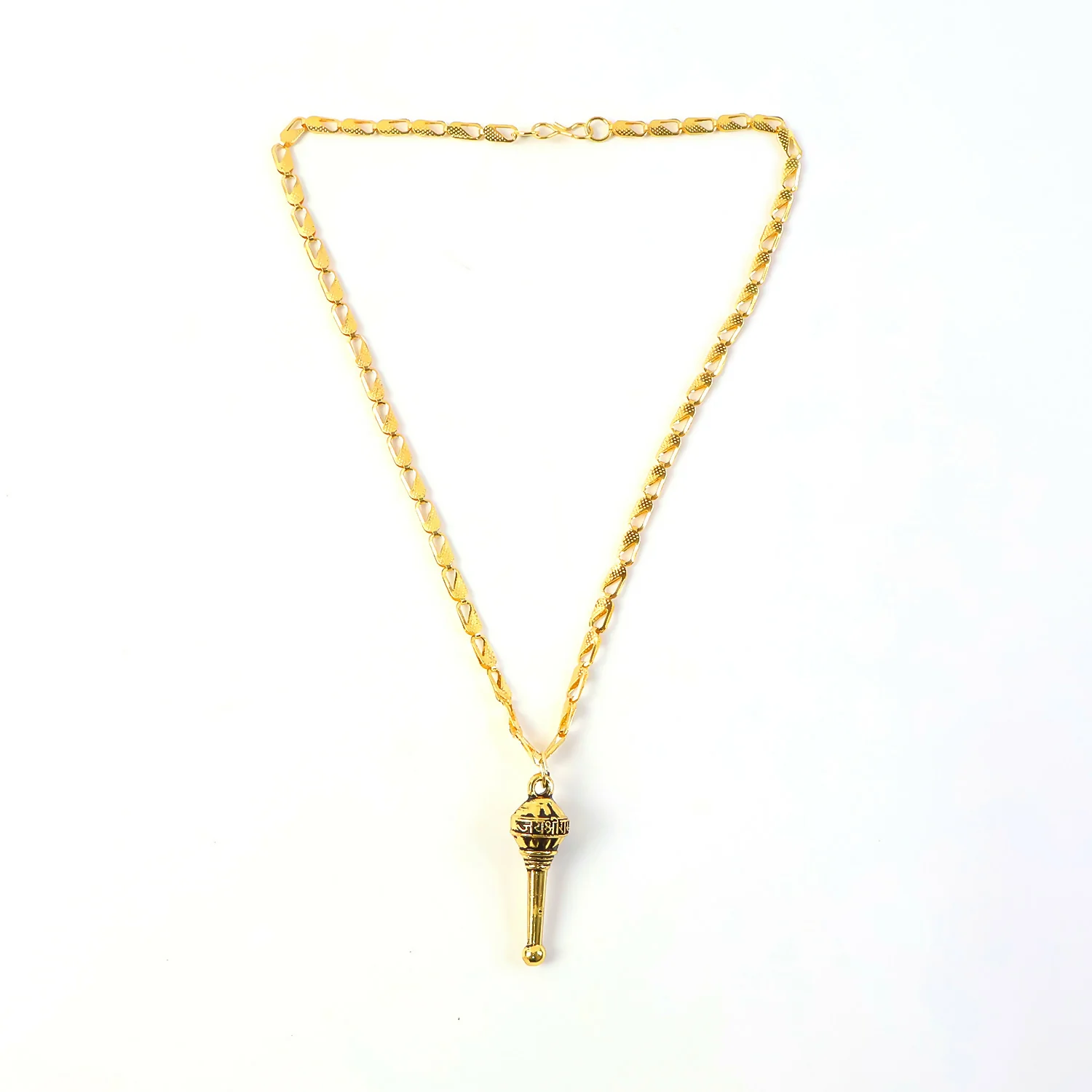 Golden Hanuman Gada Pendant with Chain – Devotional Lightweight Daily Wear - Image 7
