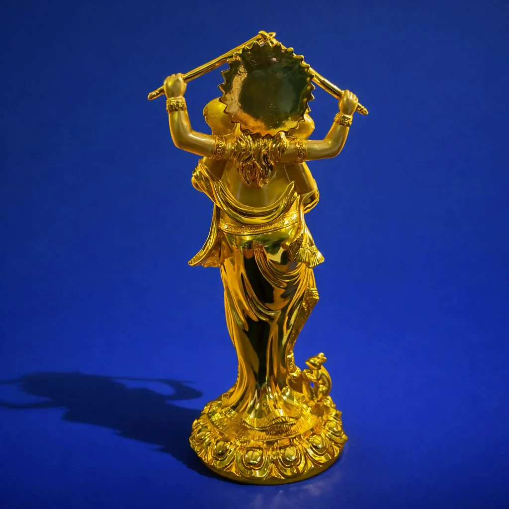 Golden Lord Ganesha Dancing Statue Decorative Idol for Home Temple & Office - Image 4