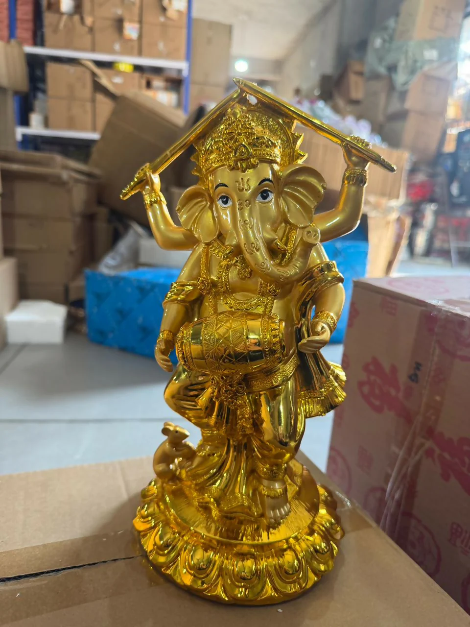 Golden Lord Ganesha Dancing Statue Decorative Idol for Home Temple & Office - Image 5