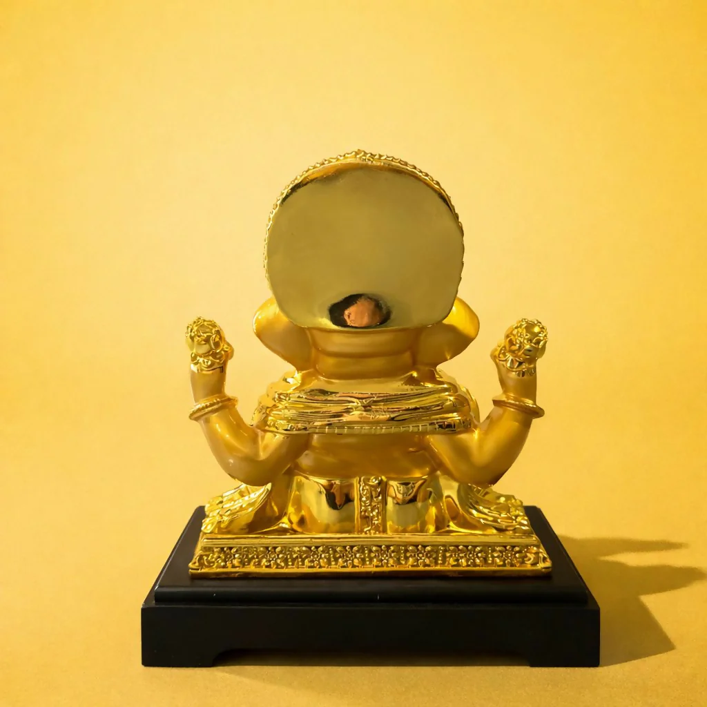 Golden Lord Ganesha Idol Showpiece for Home Temple & Office Décor - Image 4