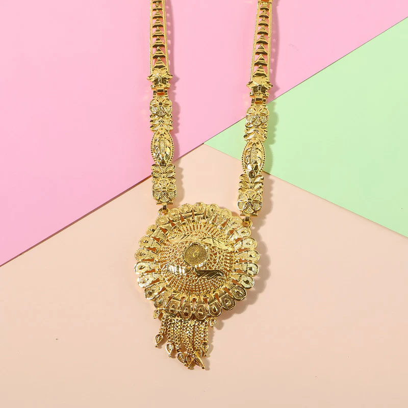 Golden Radiance Round Mandala Necklace Set – Trending Festive & Bridal Jewellery - Image 3