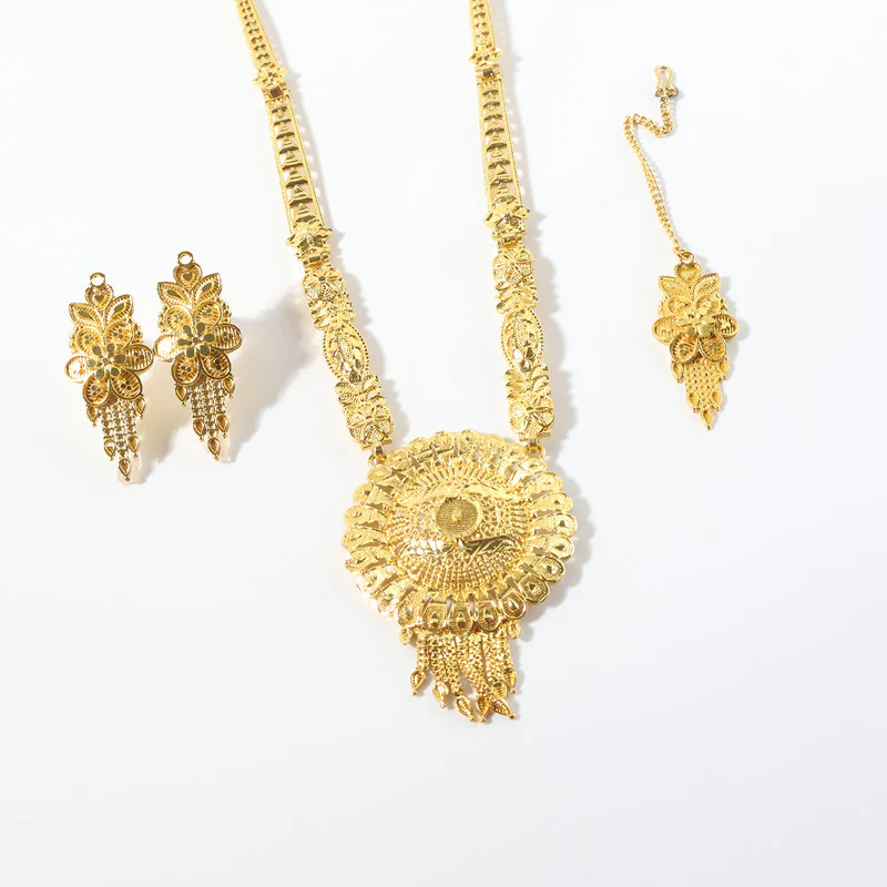 Golden Radiance Round Mandala Necklace Set – Trending Festive & Bridal Jewellery - Image 5