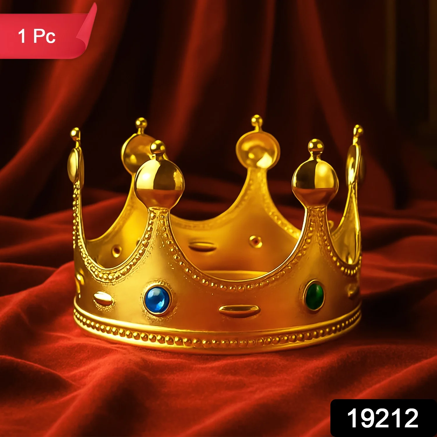 Royal Crown with Colored Gems (1 Pc / Mix Color) - Image 2