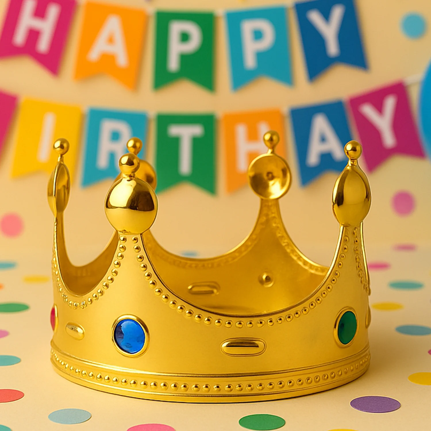 Royal Crown with Colored Gems (1 Pc / Mix Color) - Image 3